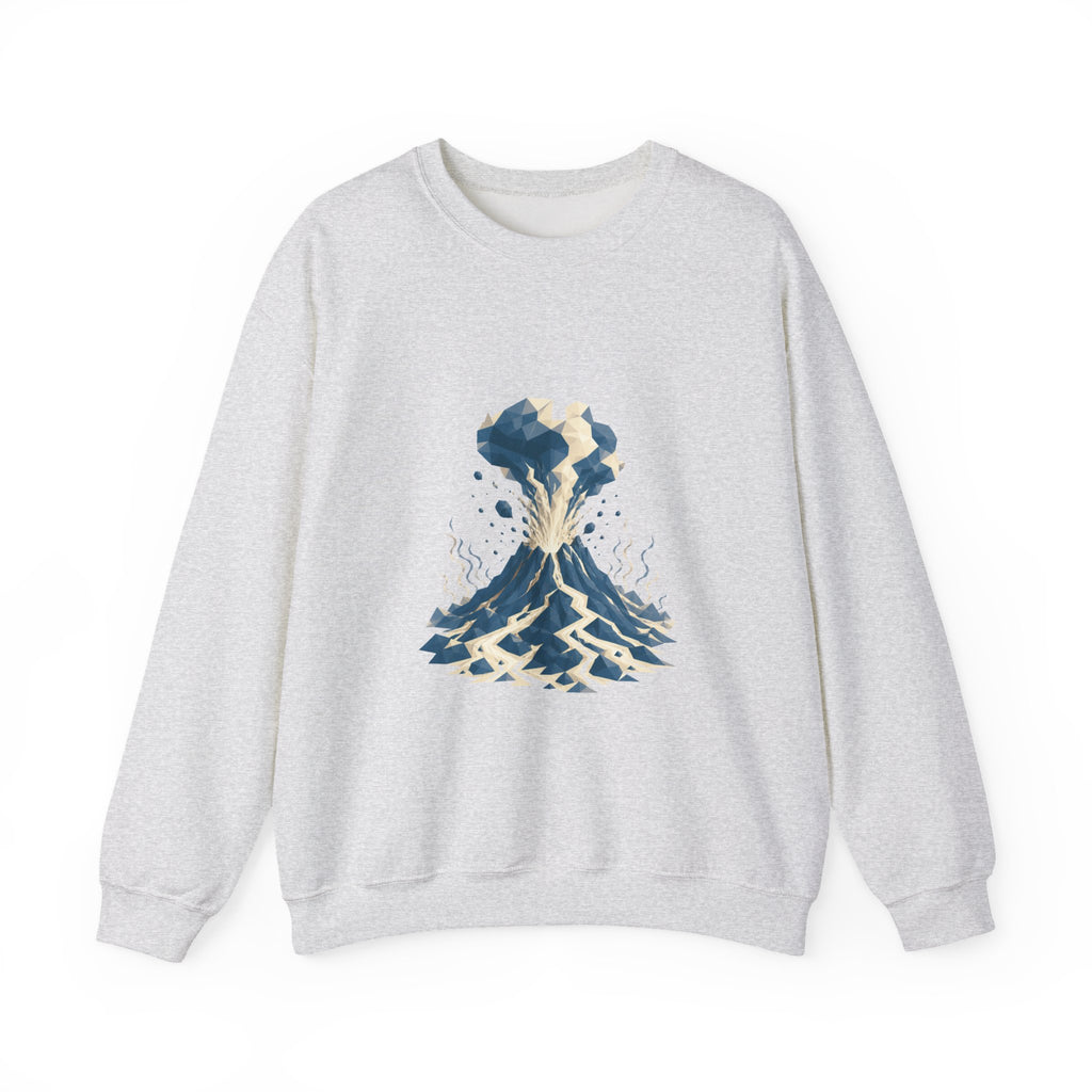 Matching Couple Sweatshirt - Volcano & Glacier Matching Couple Premium Fleece Sweatshirt Geometric Art His Hers Love Gift - Design A