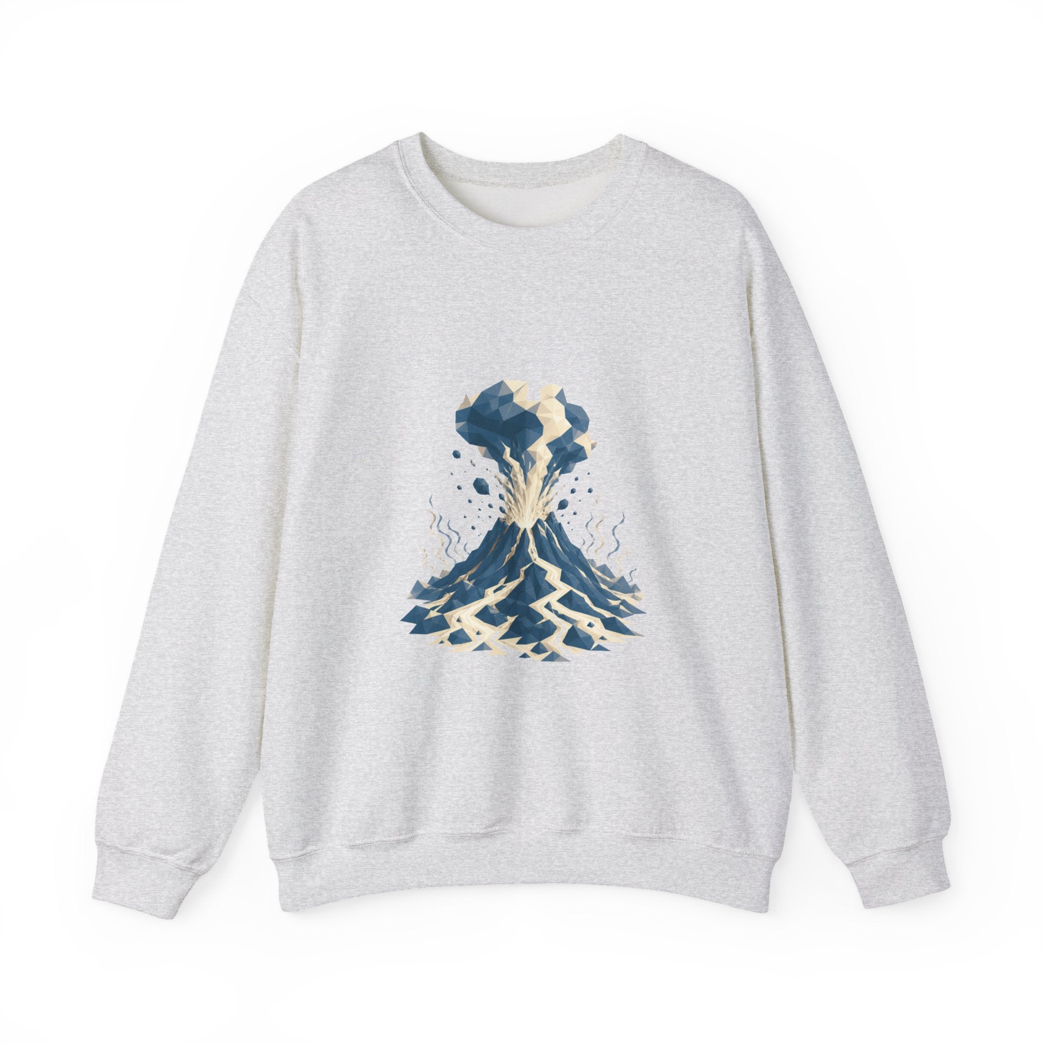 Matching Couple Sweatshirt - Volcano & Glacier Matching Couple Premium Fleece Sweatshirt Geometric Art His Hers Love Gift - Design A