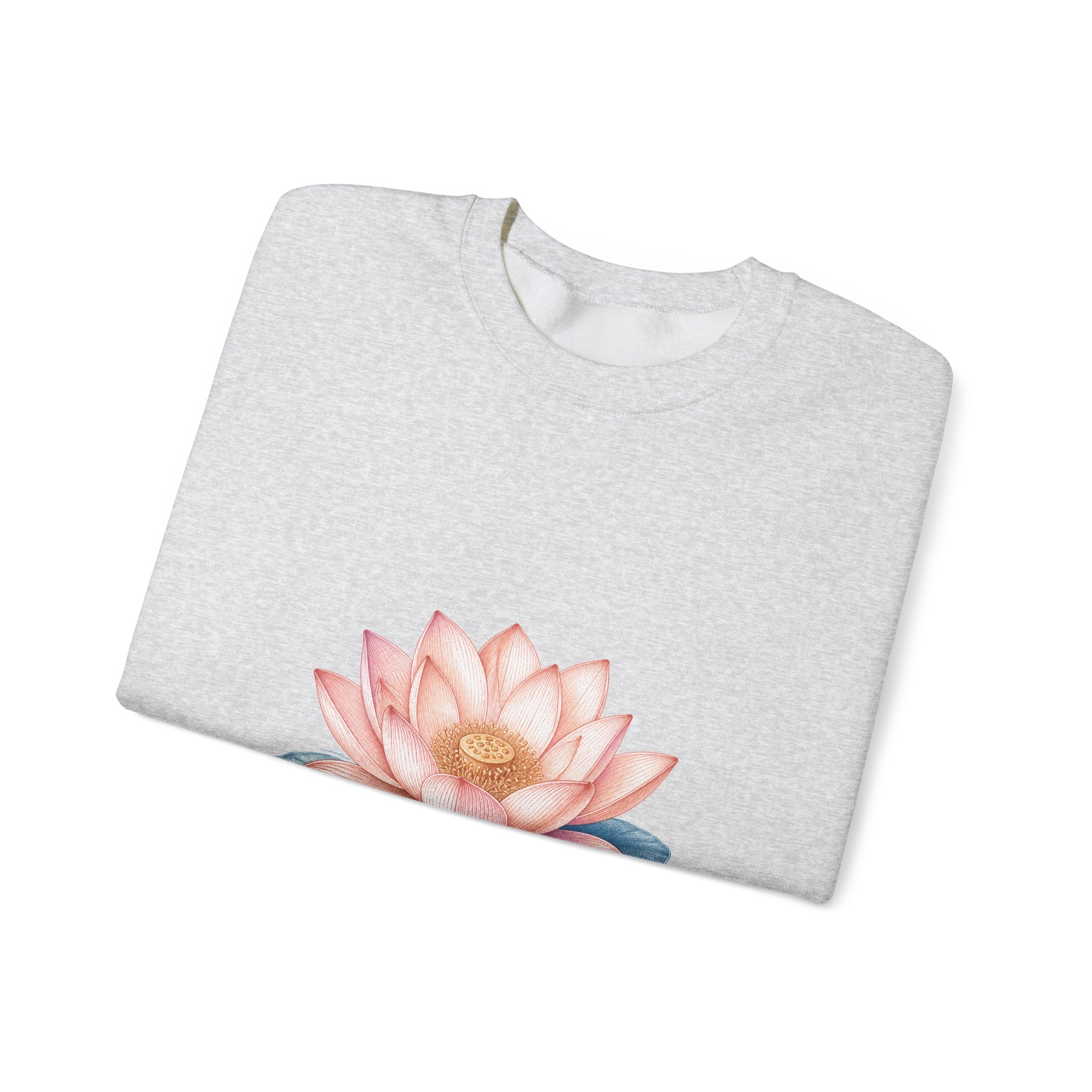 Matching Couple Sweatshirt - Open & Closed Lotus Matching Couple Premium Fleece Sweatshirt Vintage Art His Hers Honeymoon Gift - Design A