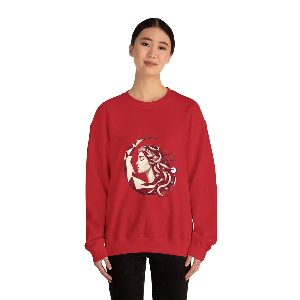 Matching Couple Sweatshirt - Helios & Selene Matching Couple Comfort Colors Crew Geometric Art His Hers Love Gift - Design B