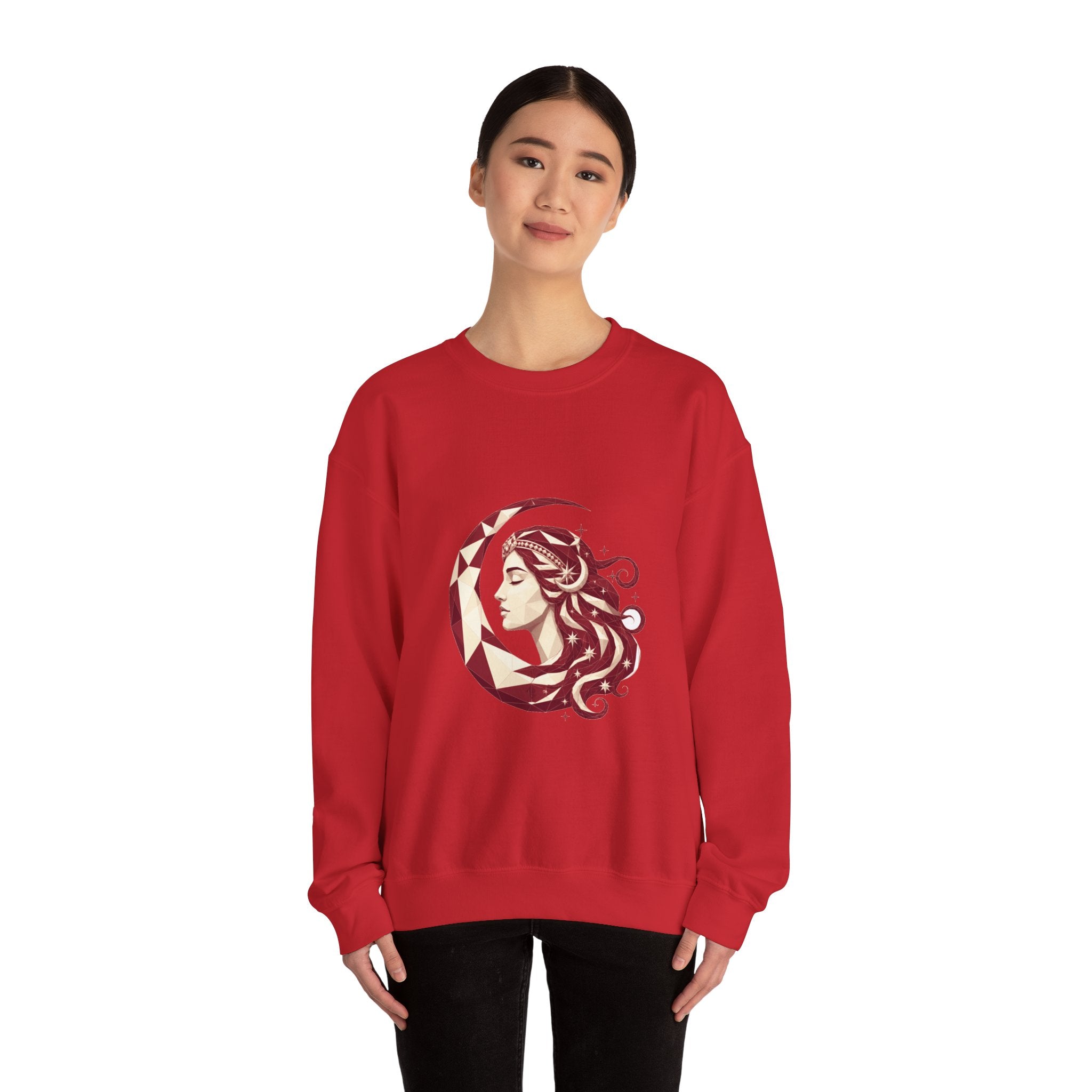 Matching Couple Sweatshirt - Helios & Selene Matching Couple Comfort Colors Crew Geometric Art His Hers Love Gift - Design B