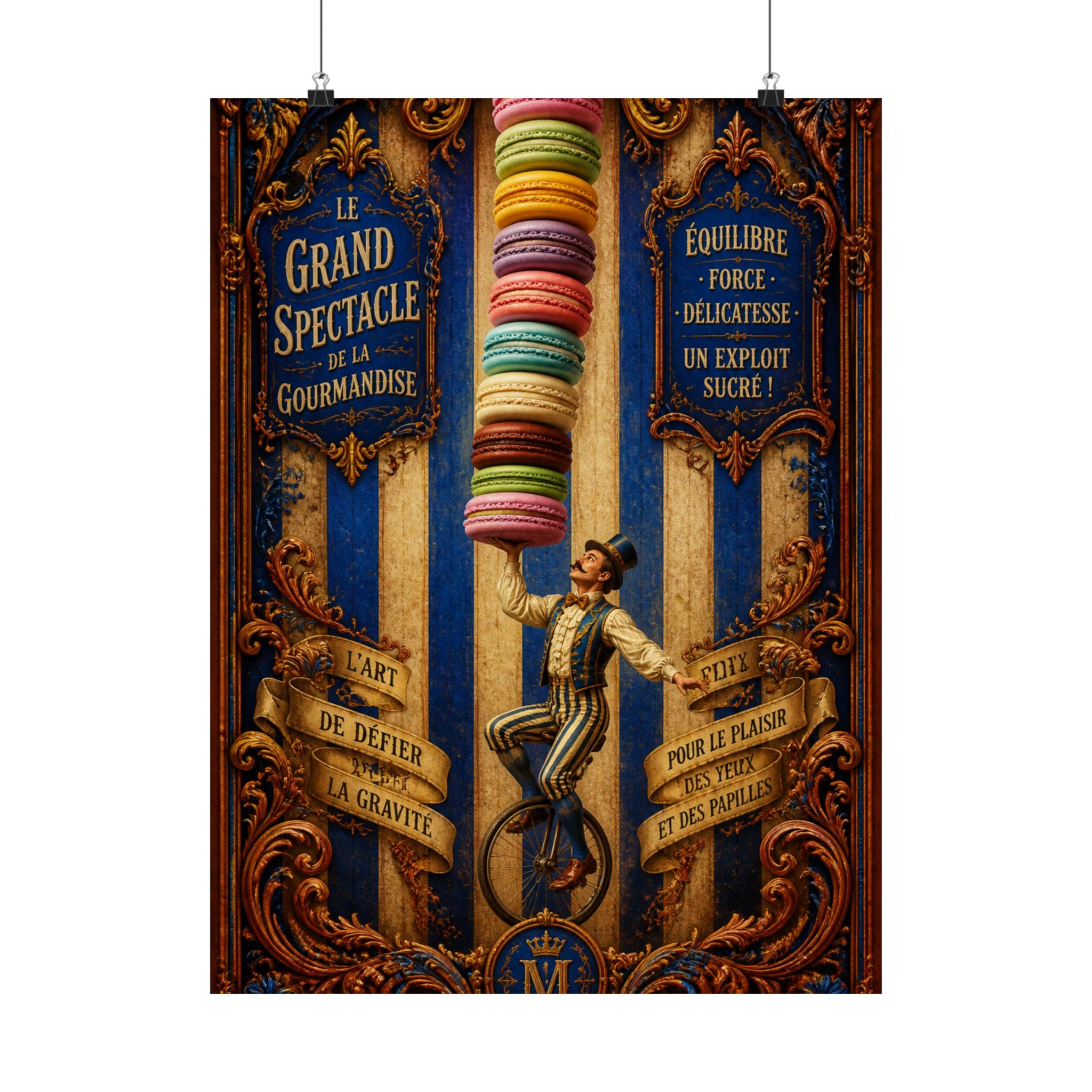 Macaron Balancing Tower Wall Art Poster 24×36 Baroque Studio Decor Maximalist Print