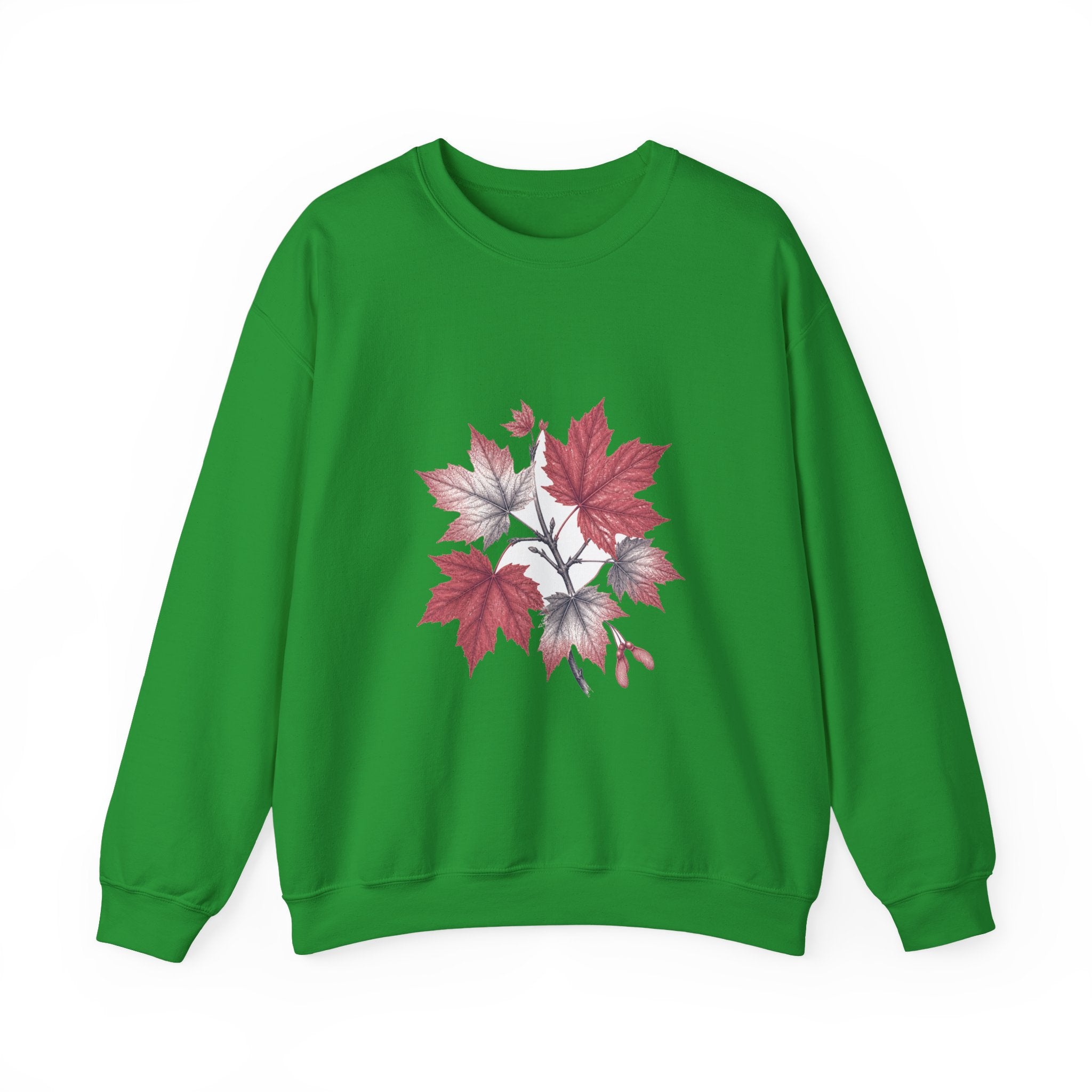 Matching Couple Sweatshirt - Cherry Blossom & Maple Leaf Matching Couple Crewneck Sweatshirt Vintage Art His Hers Wedding Gift - Design B