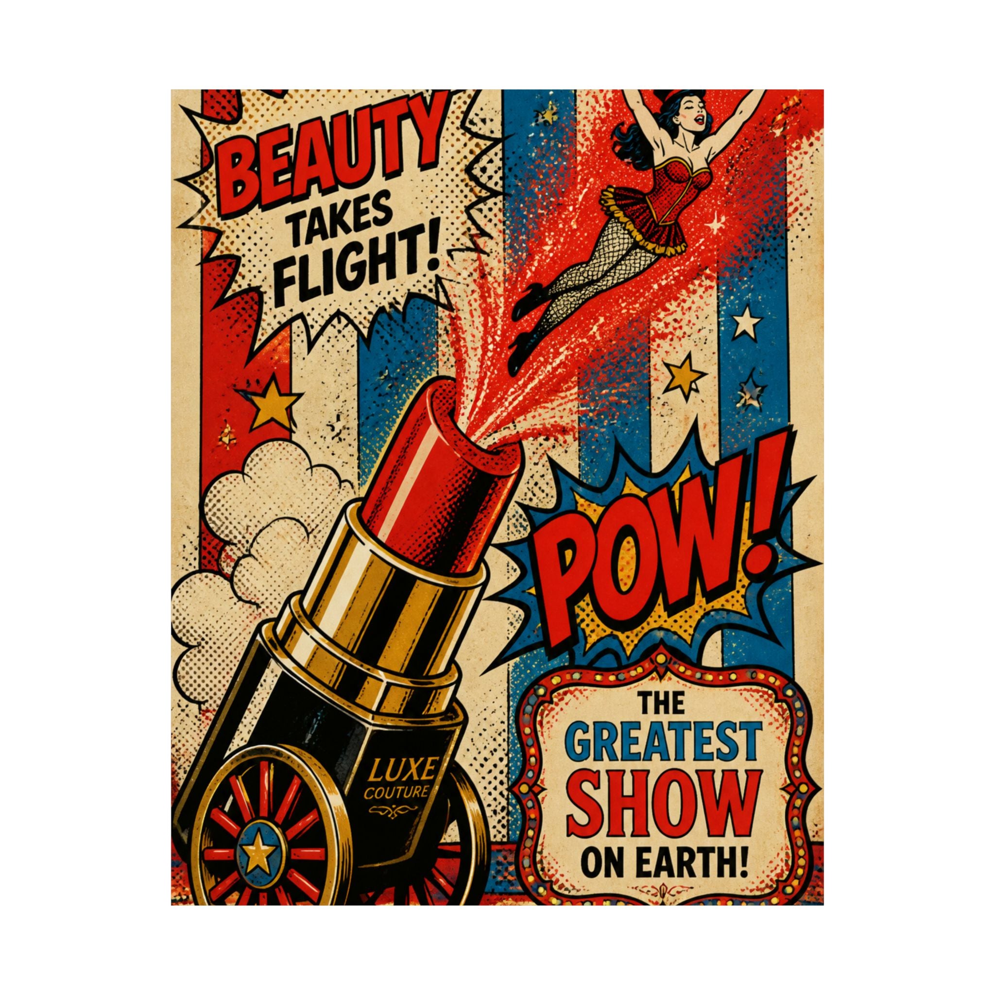 Lipstick Cannon Wall Art Poster 24×36 Pop Art Restaurant Decor Maximalist Print