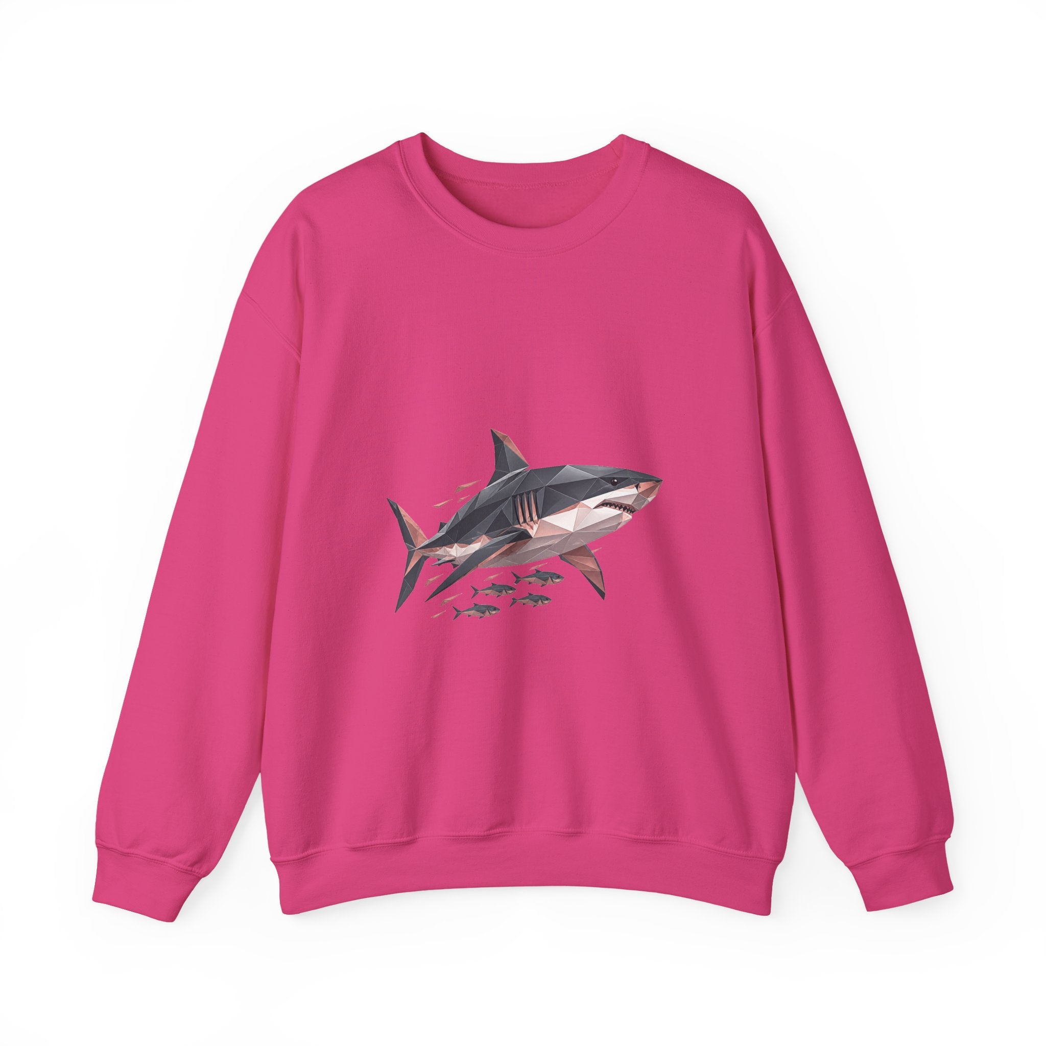 Matching Couple Sweatshirt - Shark & Dolphin Matching Couple Premium Fleece Sweatshirt Geometric Art His Hers Love Gift - Design A