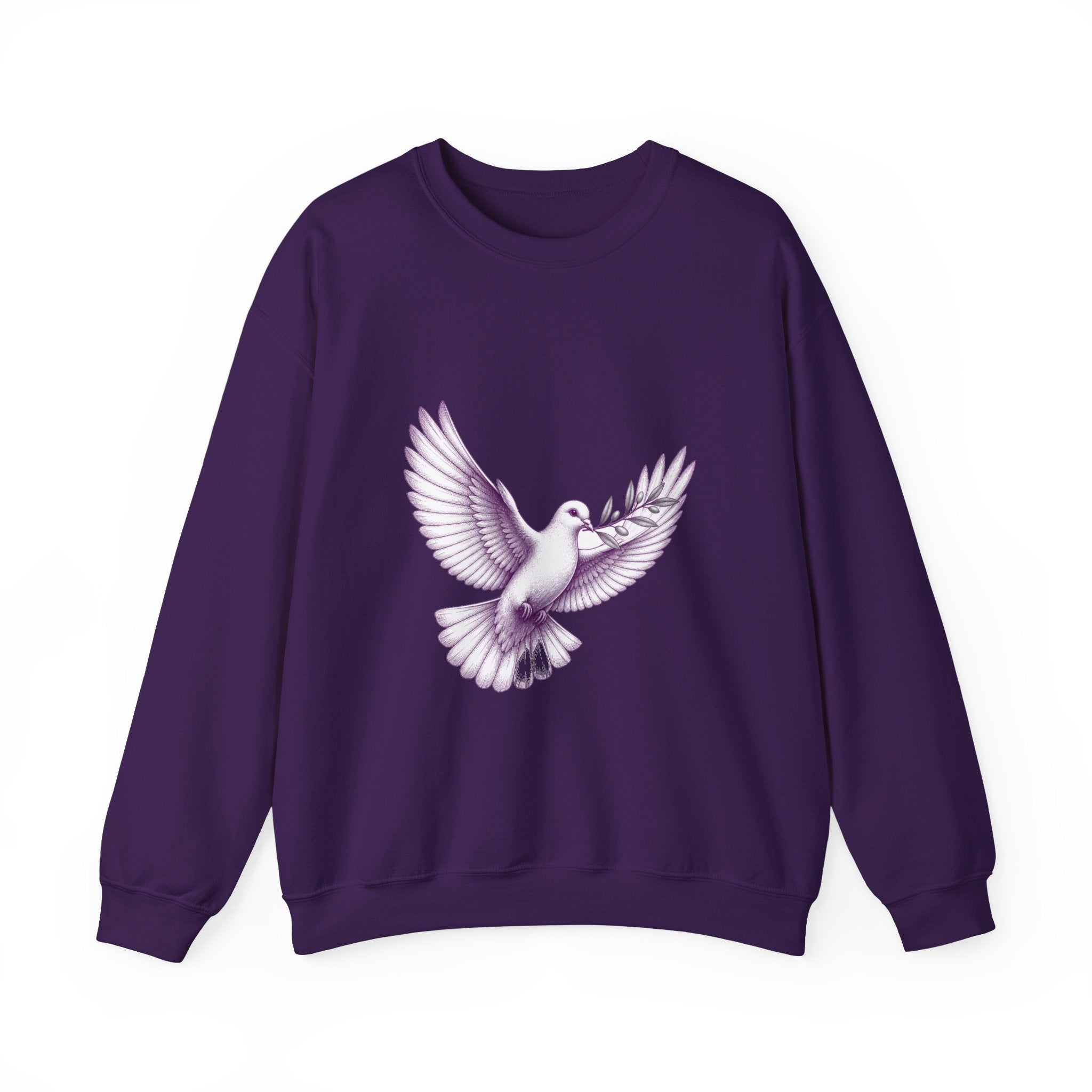 Matching Couple Sweatshirt - Wolf & Dove Matching Couple Comfort Colors Crew Hand-Drawn Art His Hers Anniversary Gift - Design B