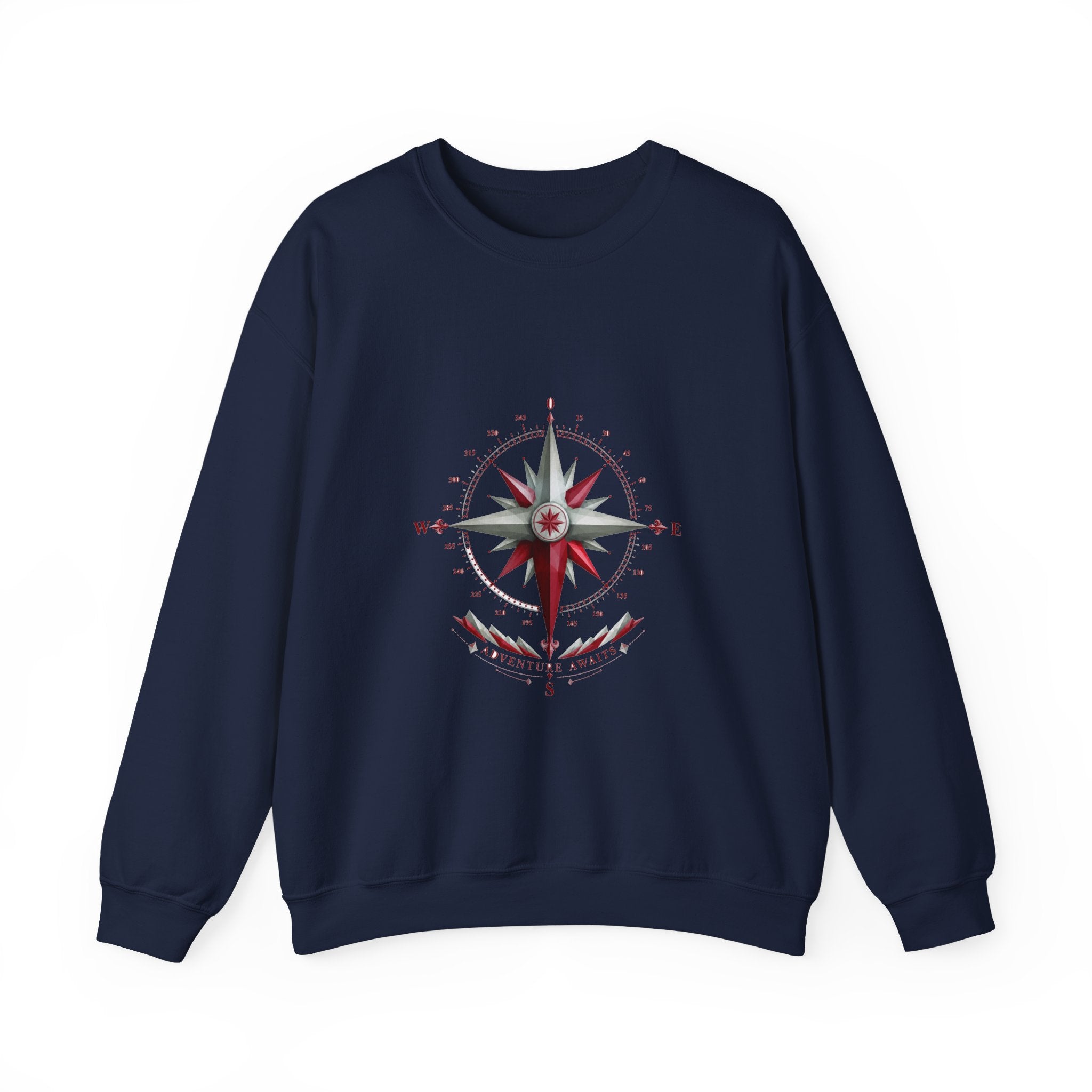 Matching Couple Sweatshirt - Compass North & South Matching Couple Crewneck Sweatshirt Geometric Art His Hers Couple Gift - Design B
