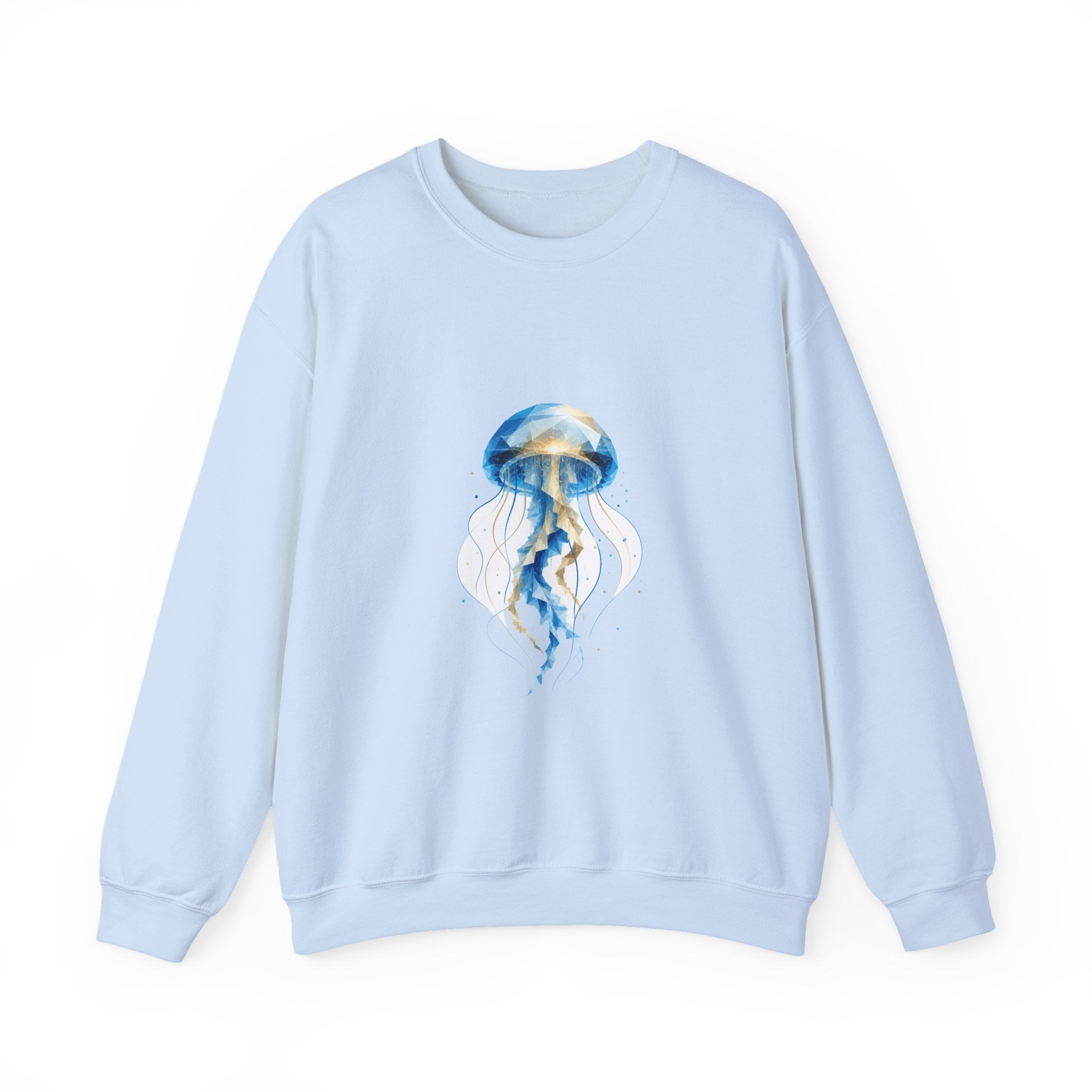 Matching Couple Sweatshirt - Octopus & Jellyfish Matching Couple Premium Fleece Sweatshirt Geometric Art His Hers Love Gift - Design B