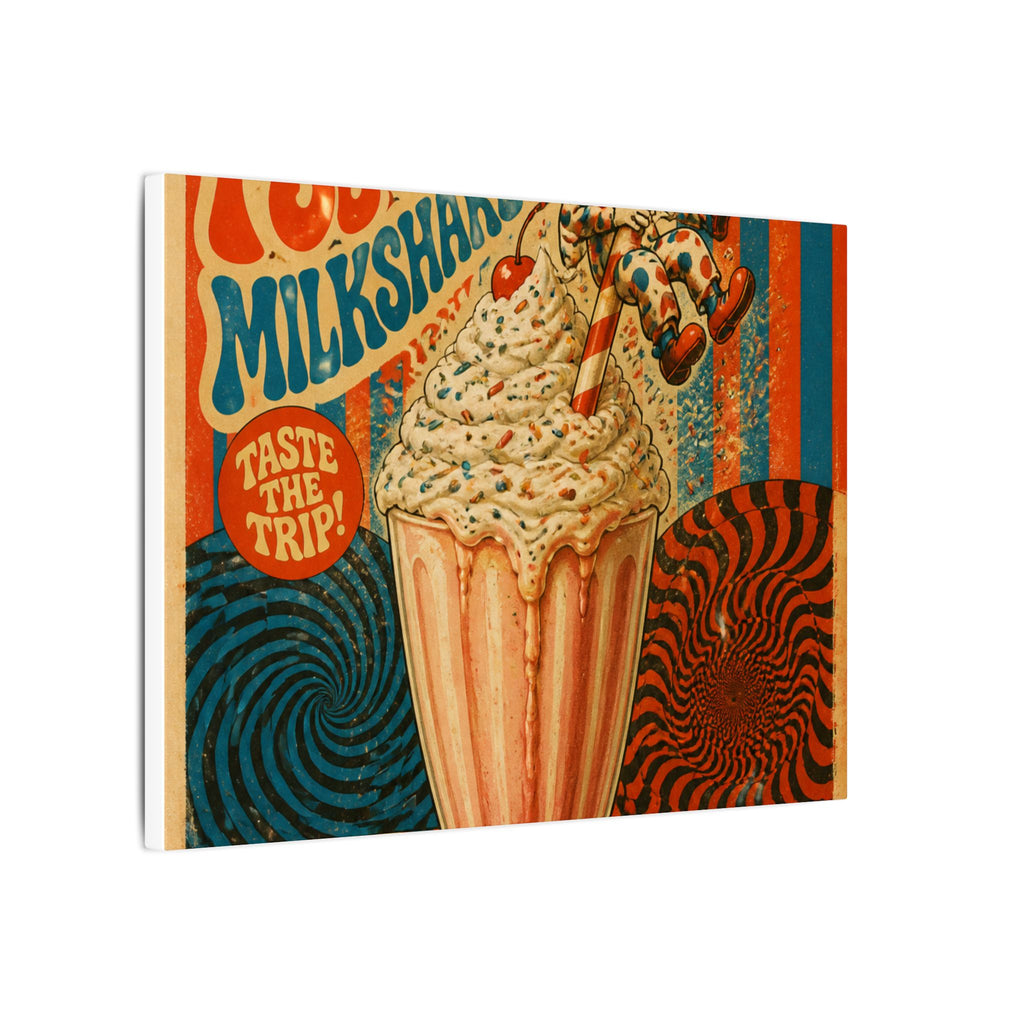 Milkshake Slide Clown Wall Art Canvas 24×36 Psychedelic Dining Room Decor Maximalist Print