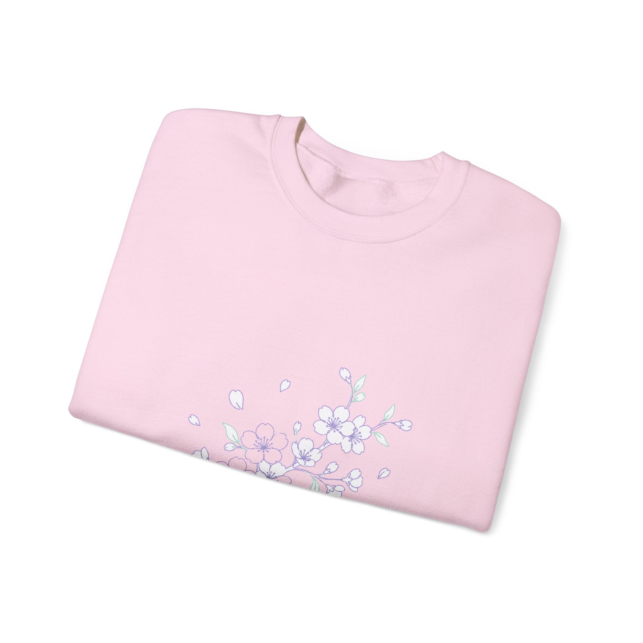 Matching Couple Sweatshirt - Cherry Blossom & Maple Leaf Matching Couple Crewneck Sweatshirt Minimalist Art His Hers Valentine Gift - Design A