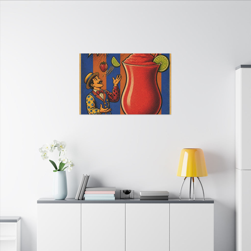 Daiquiri Fruit Juggler Wall Art Canvas 24×36 Pop Art Restaurant Decor Maximalist Print