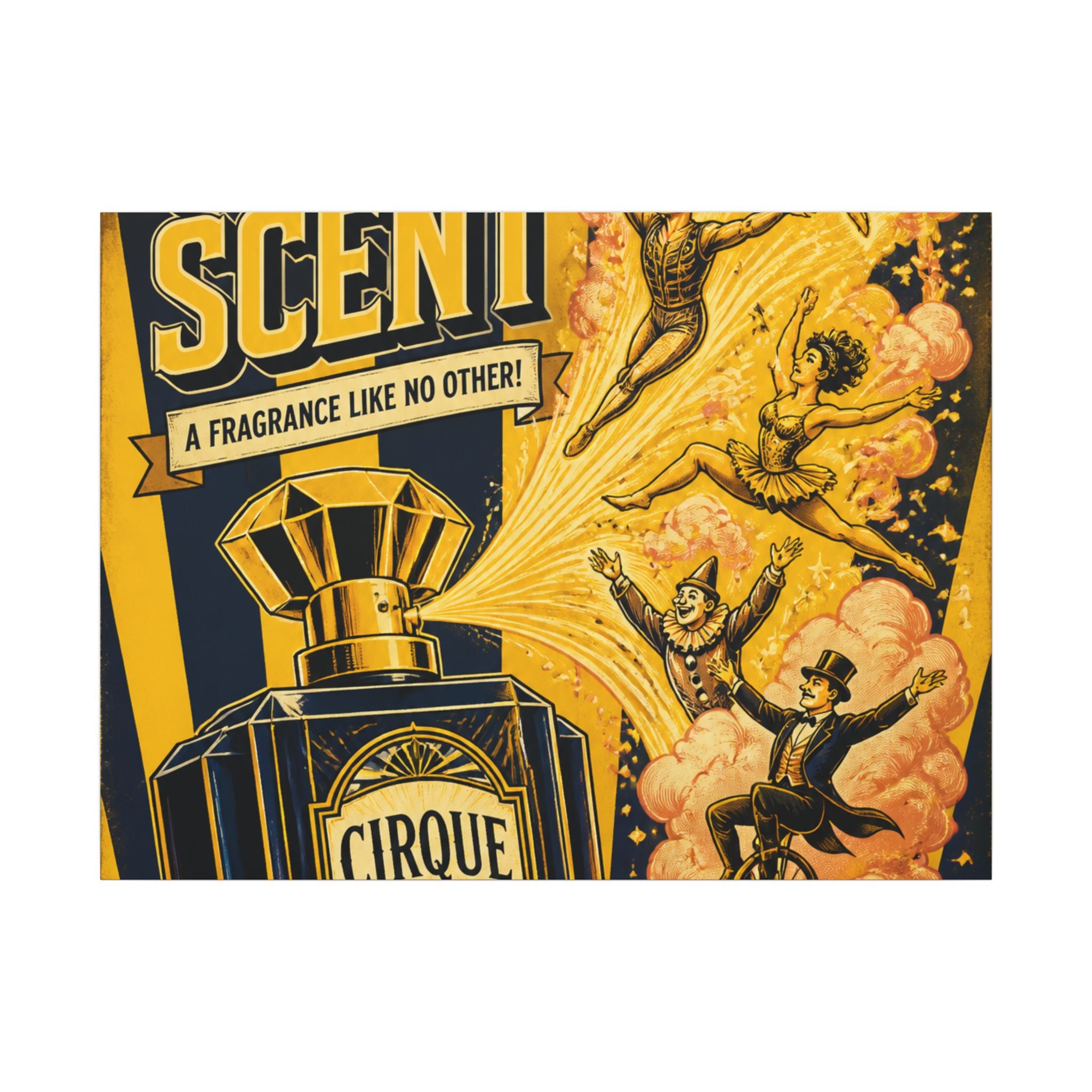 Perfume Bottle Fountain Wall Art Canvas 24×36 Vintage Circus Bedroom Decor Maximalist Print
