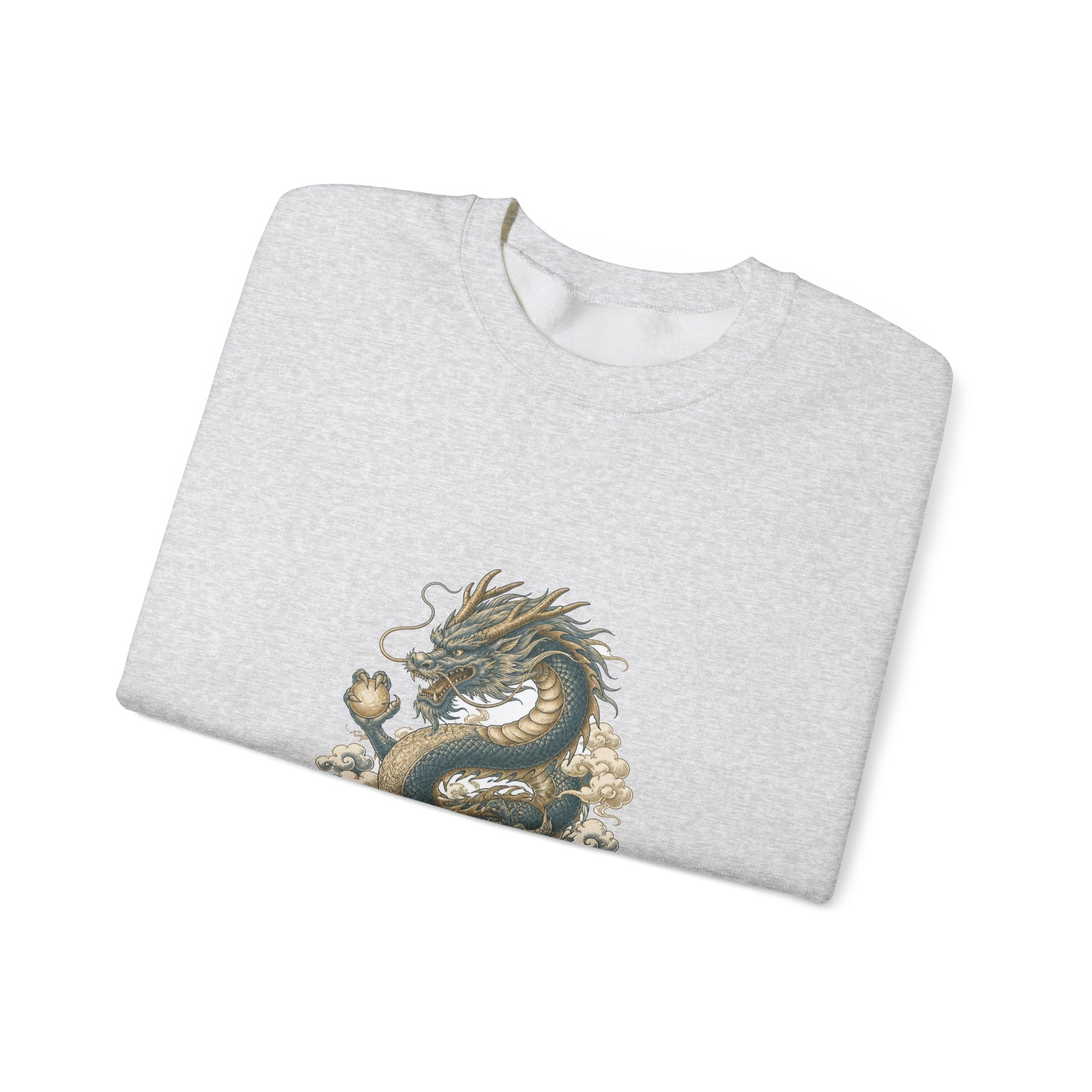 Matching Couple Sweatshirt - Dragon & Phoenix Matching Couple Crewneck Sweatshirt Hand-Drawn Art His Hers Best Friend Gift - Design A