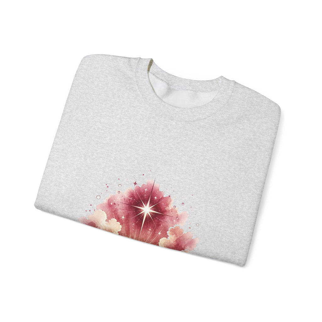 Matching Couple Sweatshirt - Evening & Morning Star Matching Couple Crewneck Sweatshirt Watercolor Art His Hers Engagement Gift - Design B