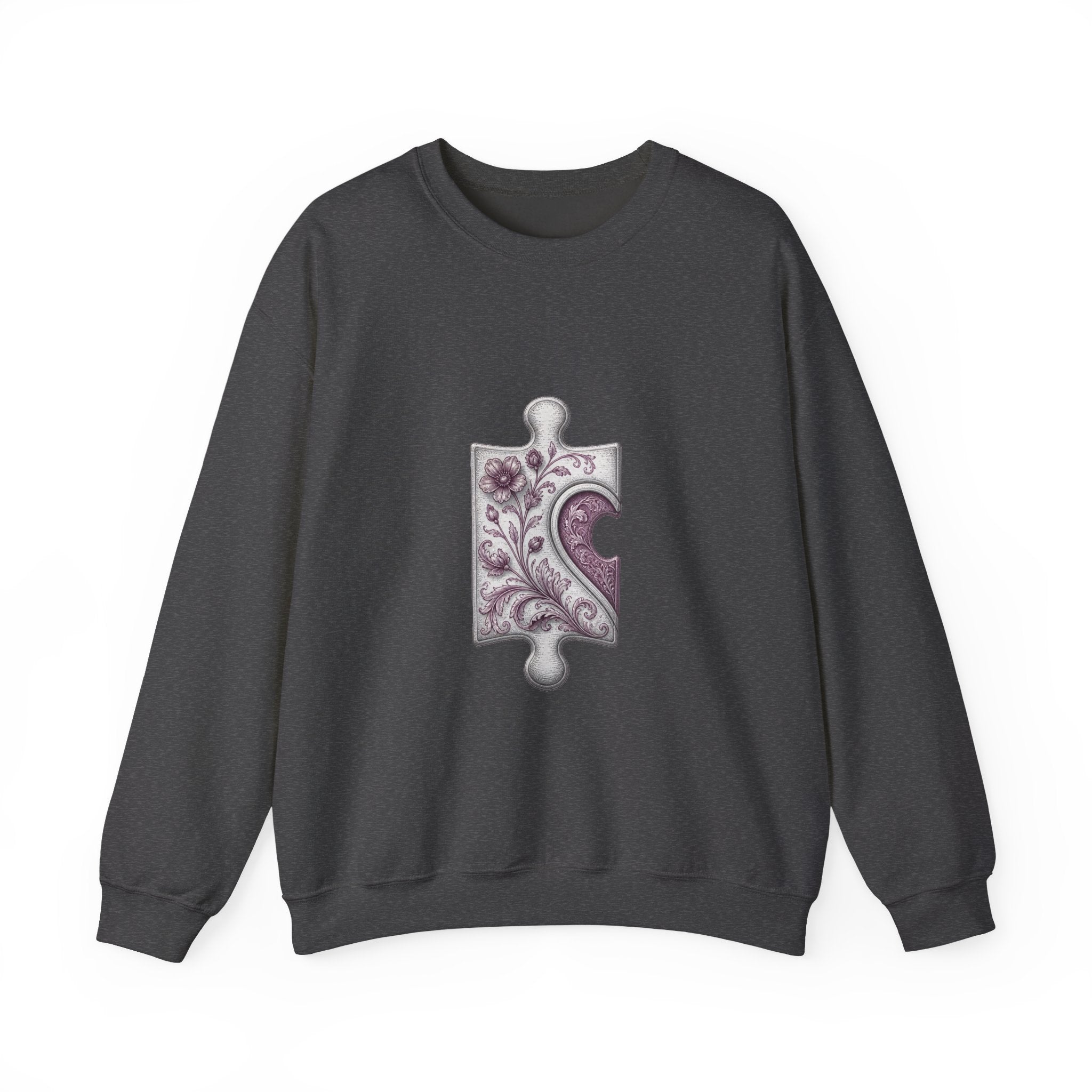 Matching Couple Sweatshirt - Puzzle Pieces Matching Couple Premium Fleece Sweatshirt Vintage Art His Hers Honeymoon Gift - Design A