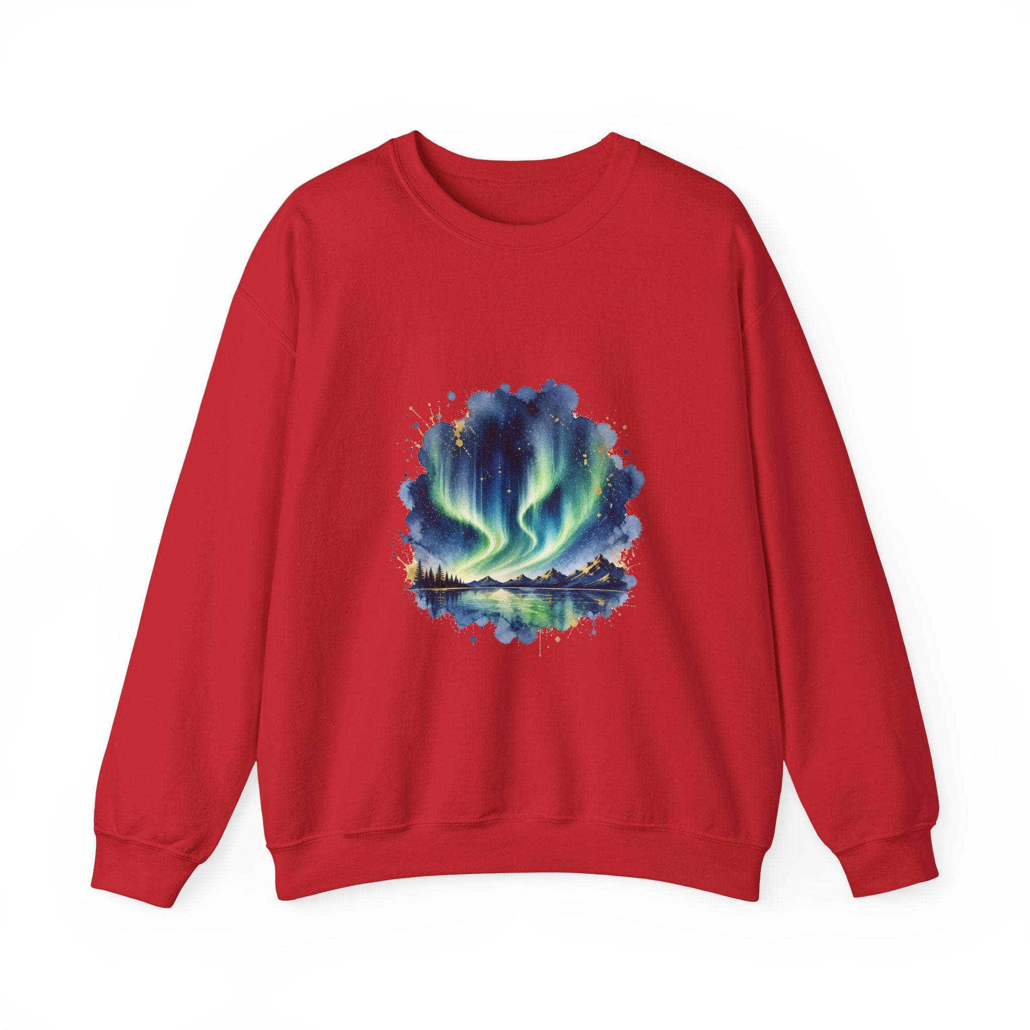 Matching Couple Sweatshirt - Aurora & Southern Cross Matching Couple Crewneck Sweatshirt Watercolor Art His Hers Engagement Gift - Design A