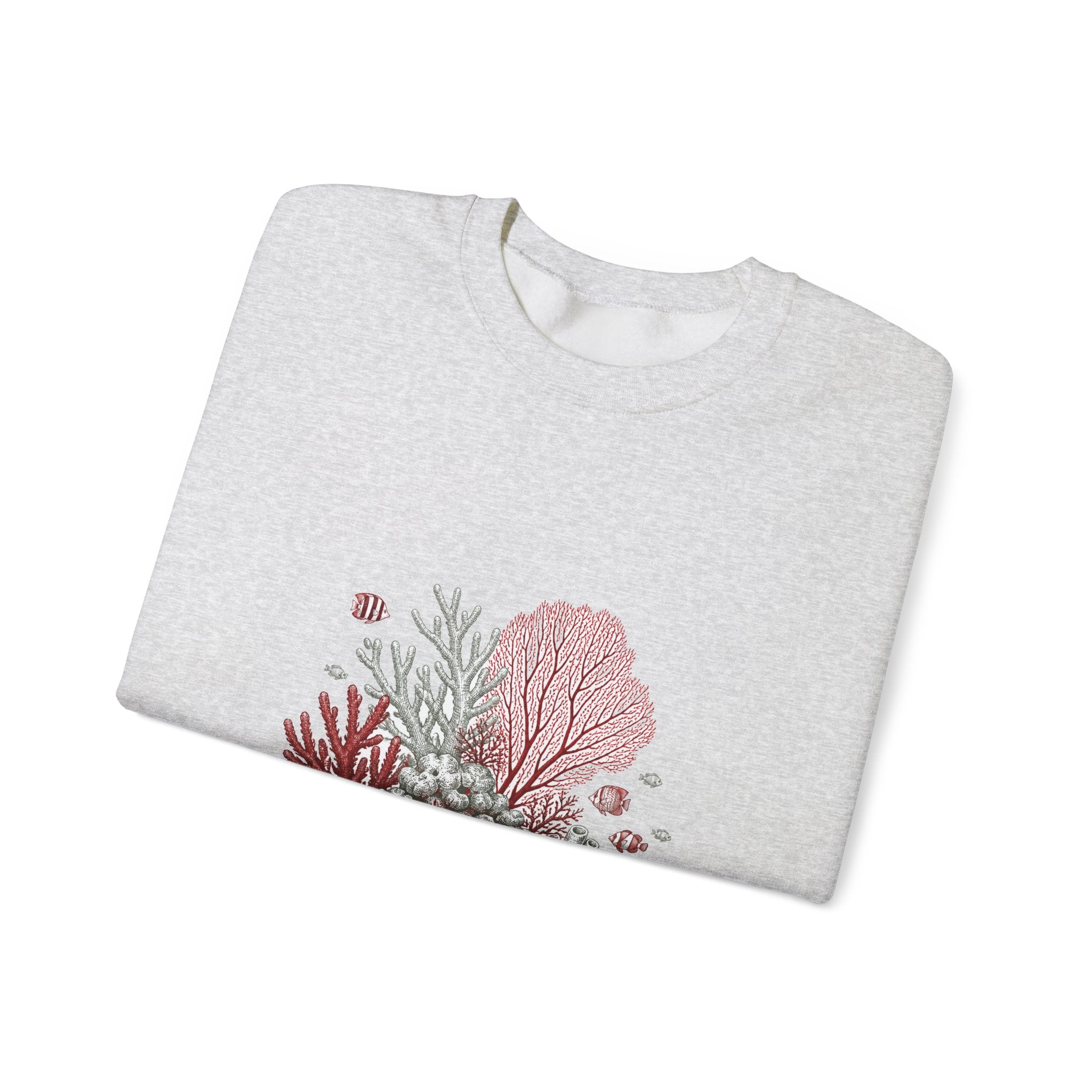 Matching Couple Sweatshirt - Coral Reef & Deep Sea Matching Couple Comfort Colors Crew Hand-Drawn Art His Hers Anniversary Gift - Design A