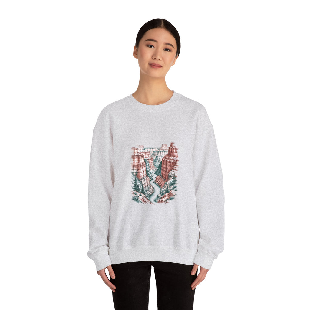 Matching Couple Sweatshirt - Lavender Fields & Canyon Matching Couple Crewneck Sweatshirt Hand-Drawn Art His Hers Best Friend Gift - Design B