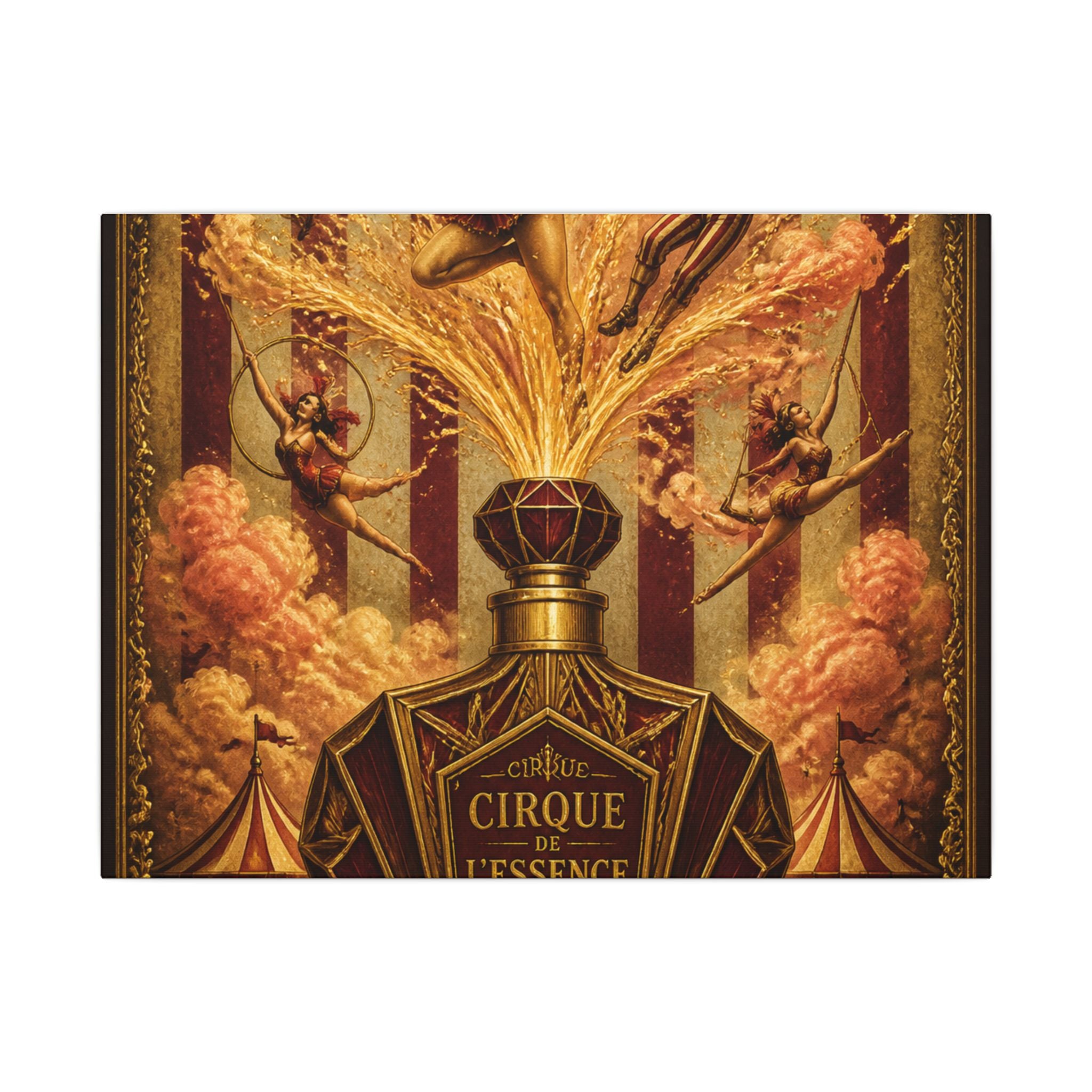 Perfume Bottle Fountain Wall Art Canvas 24×36 Baroque Studio Decor Maximalist Print