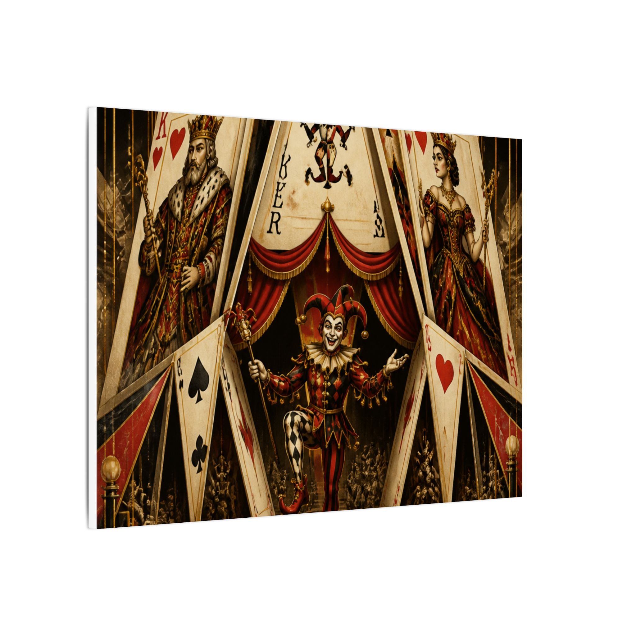 Playing Cards Tent Wall Art Canvas 24×36 Art Deco Bar Area Decor Maximalist Print