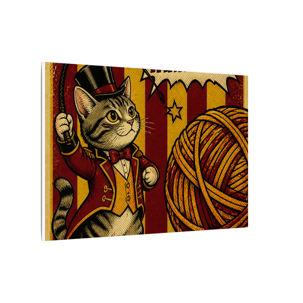 Cat Lion Tamer Wall Art Canvas 24×36 Pop Art Restaurant Decor Maximalist Print