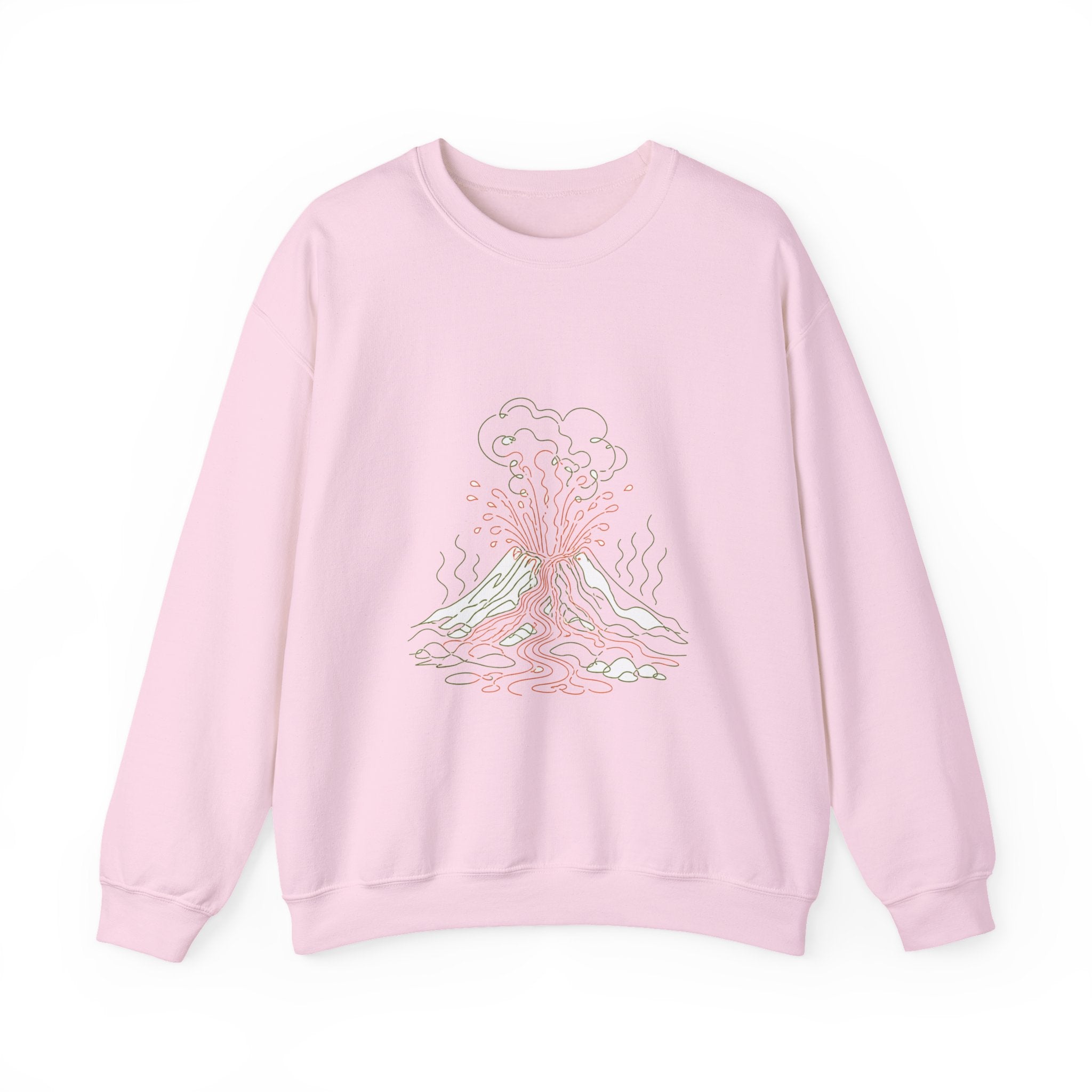 Matching Couple Sweatshirt - Volcano & Glacier Matching Couple Crewneck Sweatshirt Minimalist Art His Hers Valentine Gift - Design A