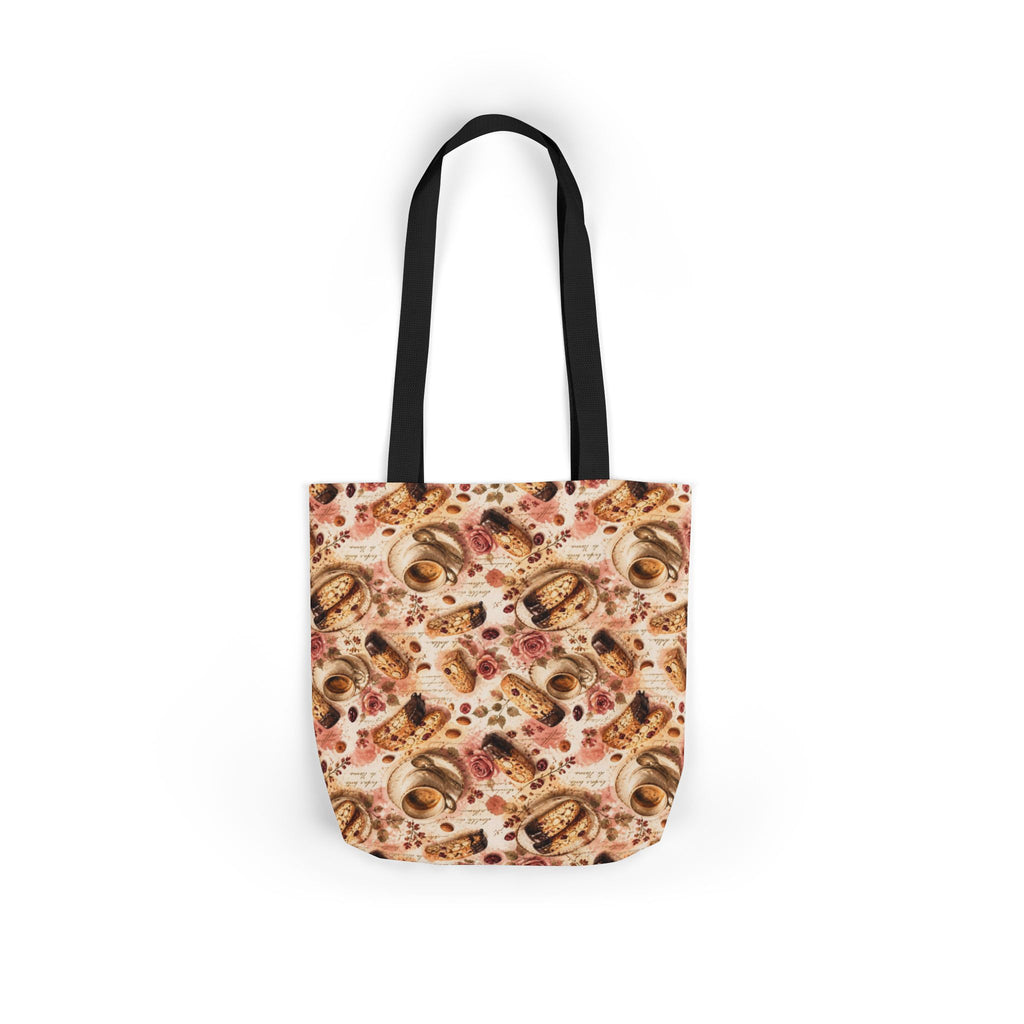 Almond Biscotti Canvas Tote Bag Mediterranean Kitchen Watercolor Splash Design Italian Cottagecore Gift