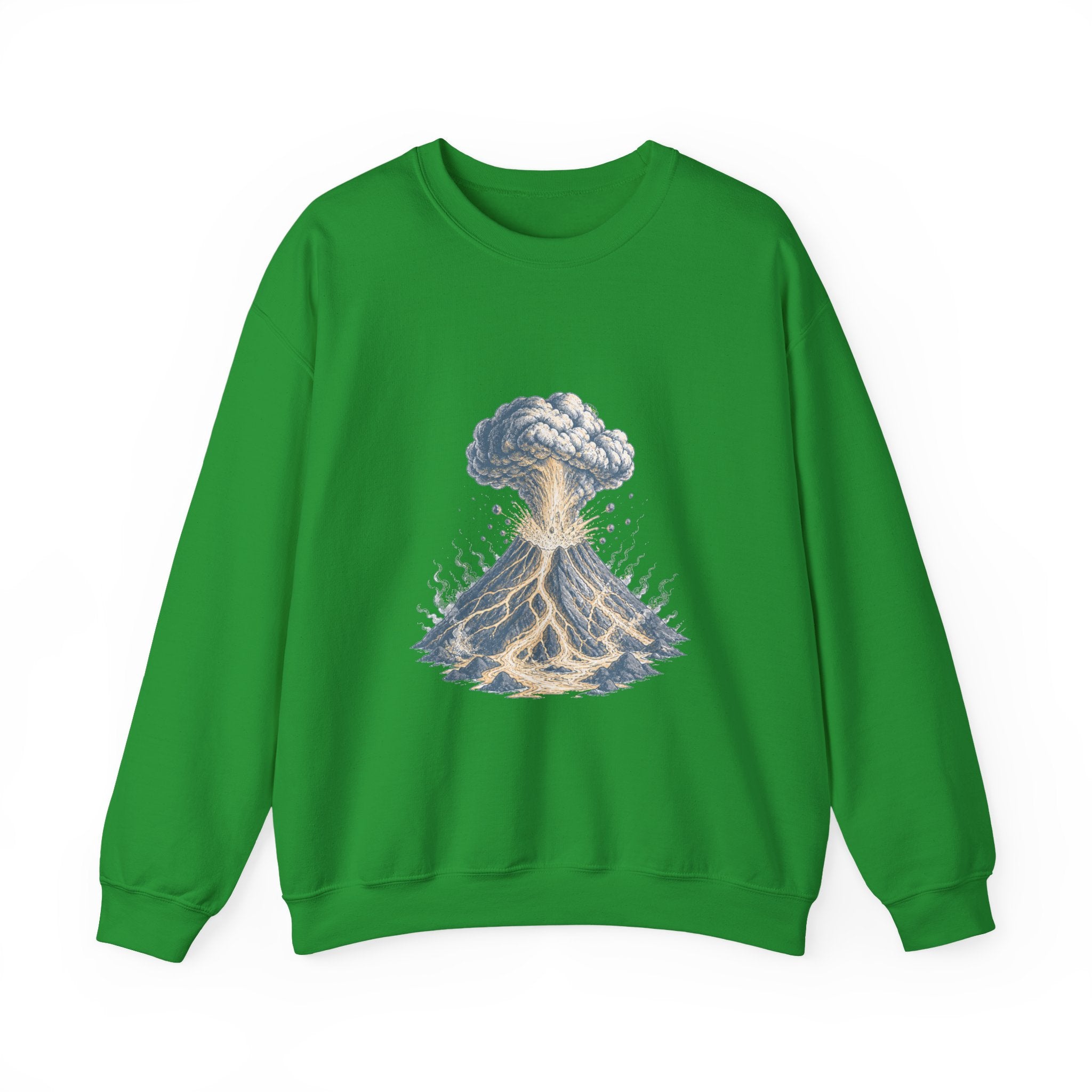 Matching Couple Sweatshirt - Volcano & Glacier Matching Couple Comfort Colors Crew Hand-Drawn Art His Hers Anniversary Gift - Design A