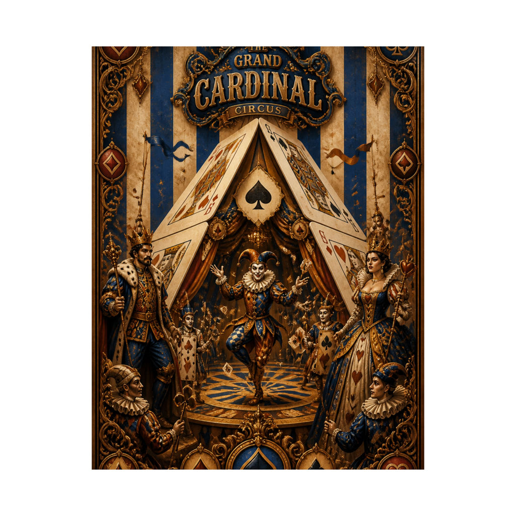 Playing Cards Tent Wall Art Poster 24×36 Baroque Studio Decor Maximalist Print