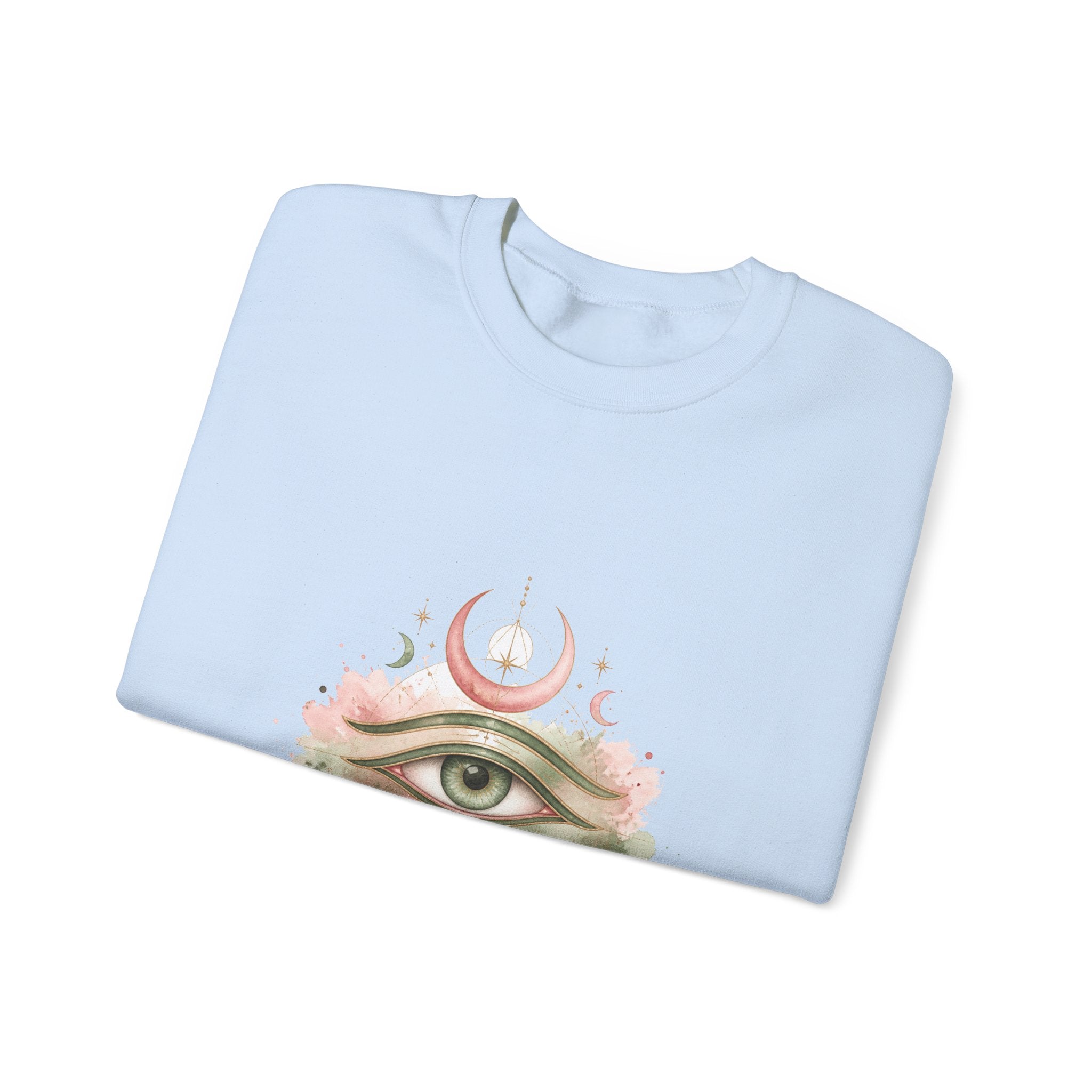 Matching Couple Sweatshirt - Eye of Ra & Horus Matching Couple Comfort Colors Crew Watercolor Art His Hers Birthday Gift - Design B