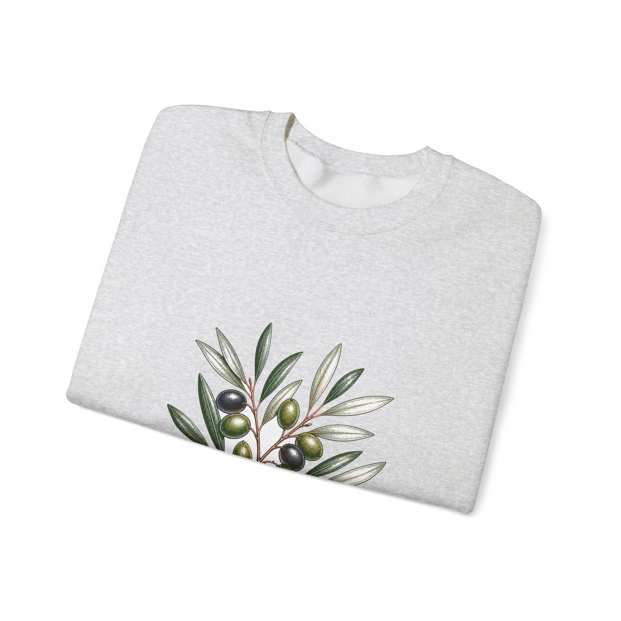 Matching Couple Sweatshirt - Olive Branch & Fig Matching Couple Premium Fleece Sweatshirt Hand-Drawn Art His Hers Anniversary Gift - Design A