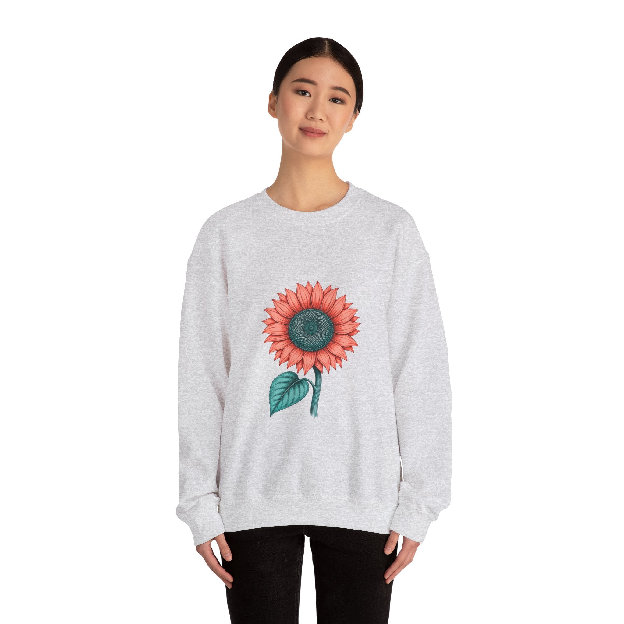 Matching Couple Sweatshirt - Sunflower & Moonflower Matching Couple Crewneck Sweatshirt Hand-Drawn Art His Hers Best Friend Gift - Design A