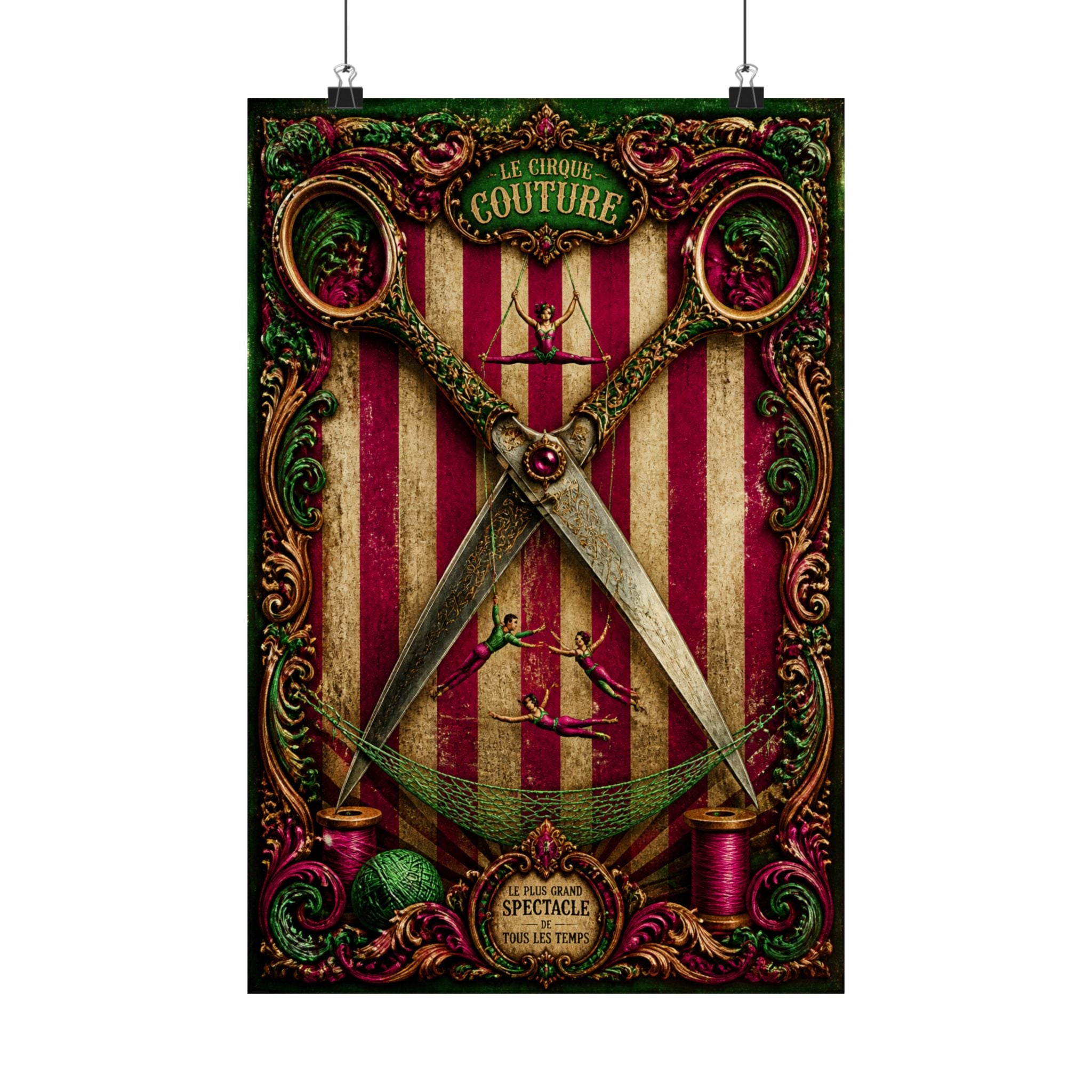 Giant Scissors Trapeze Wall Art Poster 18×24 Baroque Home Office Decor Maximalist Print