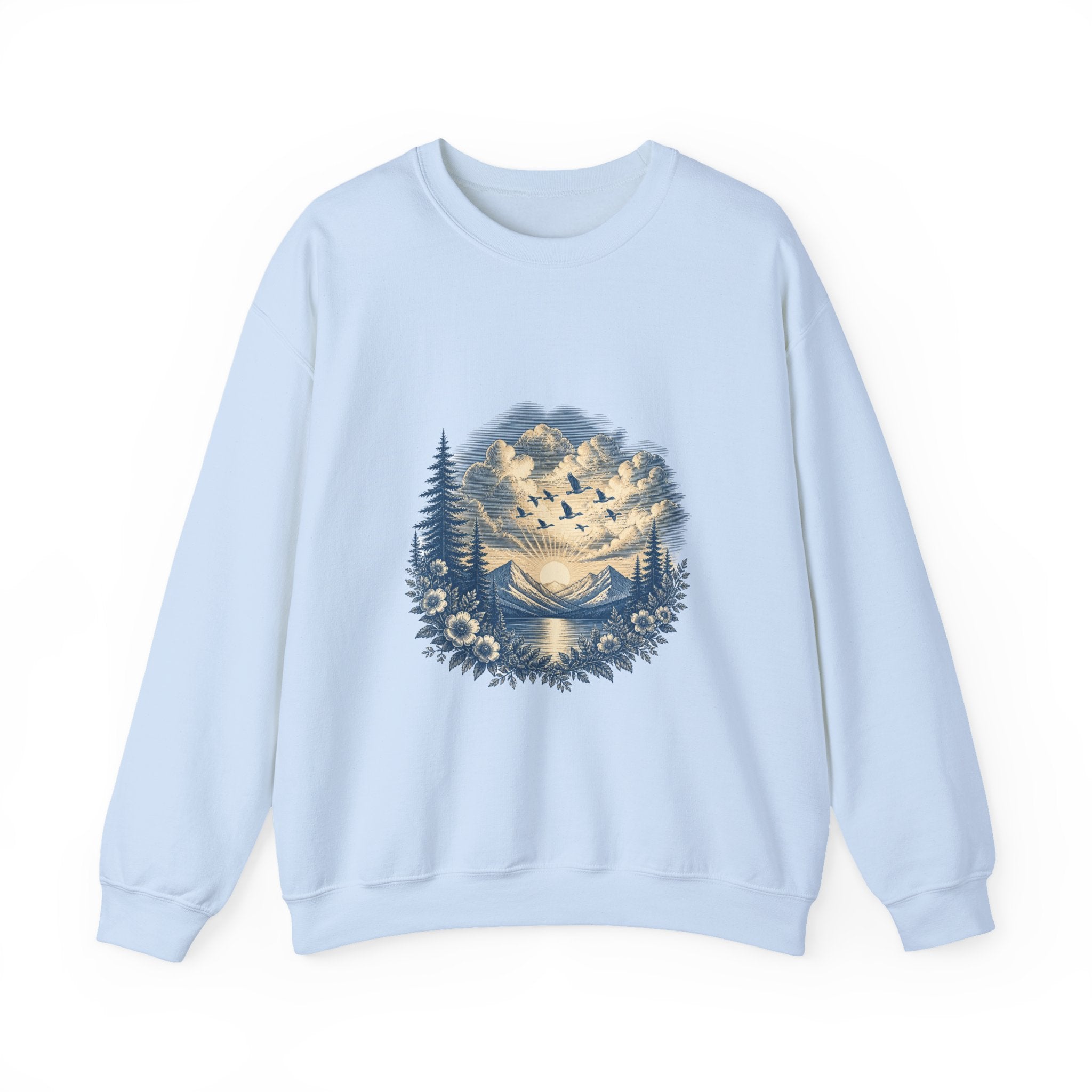 Matching Couple Sweatshirt - Sunrise & Sunset Matching Couple Comfort Colors Crew Vintage Art His Hers Honeymoon Gift - Design B