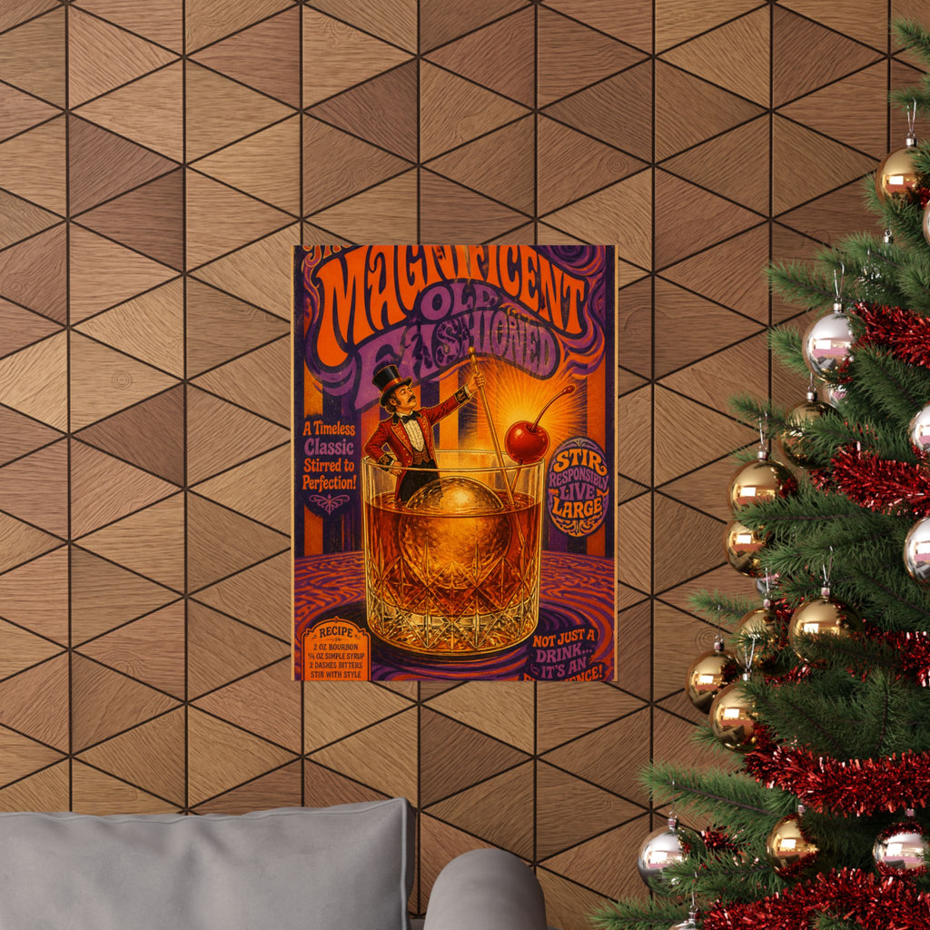 Old Fashioned Ringmaster Wall Art Poster 18×24 Psychedelic Cafe Decor Maximalist Print