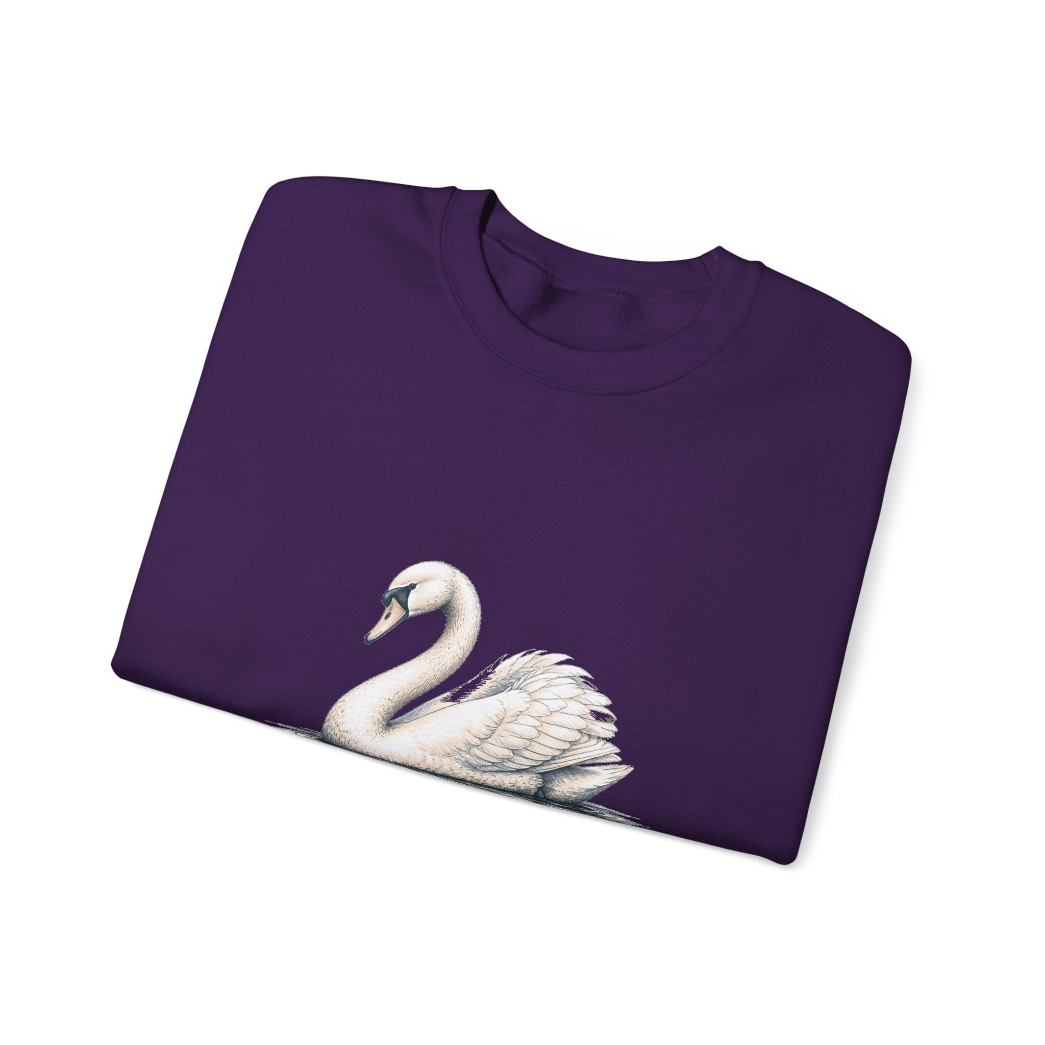 Matching Couple Sweatshirt - Raven & Swan Matching Couple Premium Fleece Sweatshirt Hand-Drawn Art His Hers Anniversary Gift - Design B