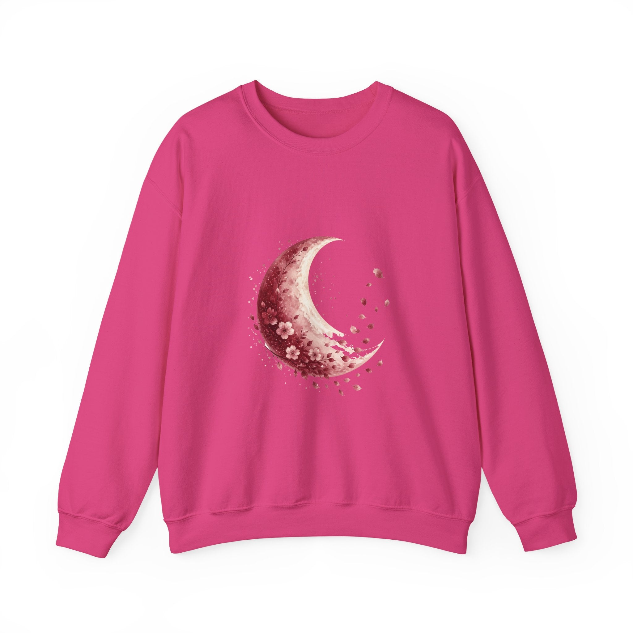 Matching Couple Sweatshirt - Waxing & Waning Moon Matching Couple Premium Fleece Sweatshirt Watercolor Art His Hers Birthday Gift - Design B