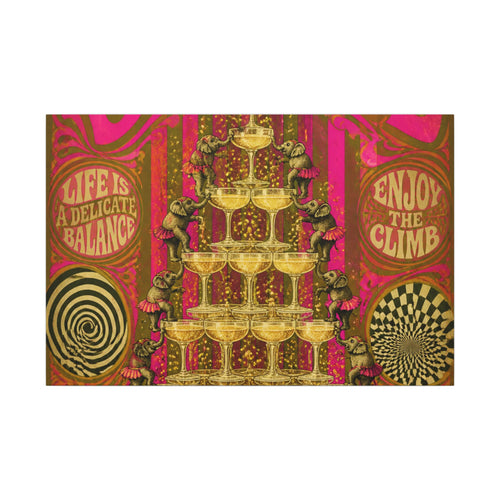 Champagne Tower Elephants Wall Art Canvas 16×20 Psychedelic Cafe Decor Maximalist Print