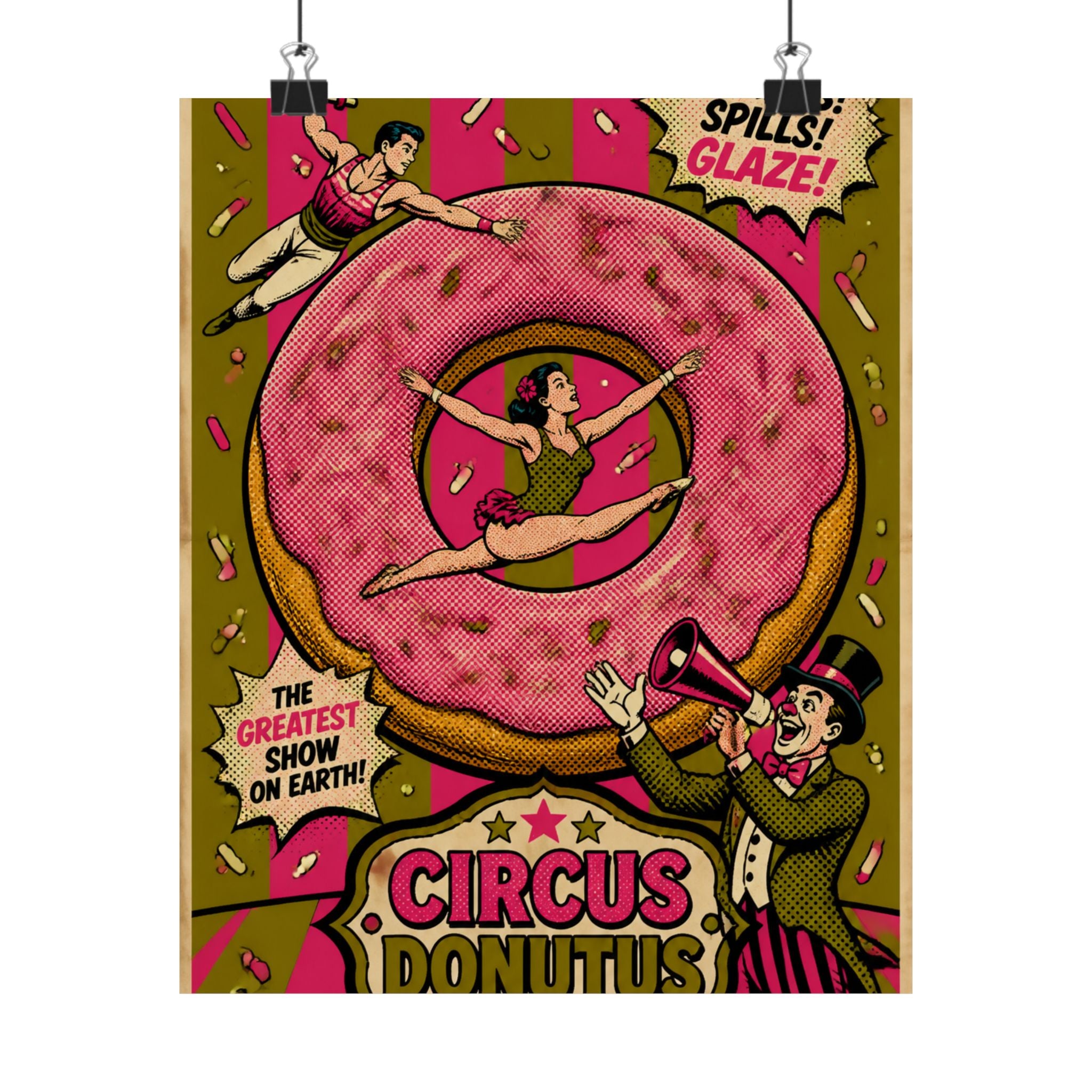 Donut Circus Ring Wall Art Poster 18×24 Pop Art Living Room Decor Maximalist Print
