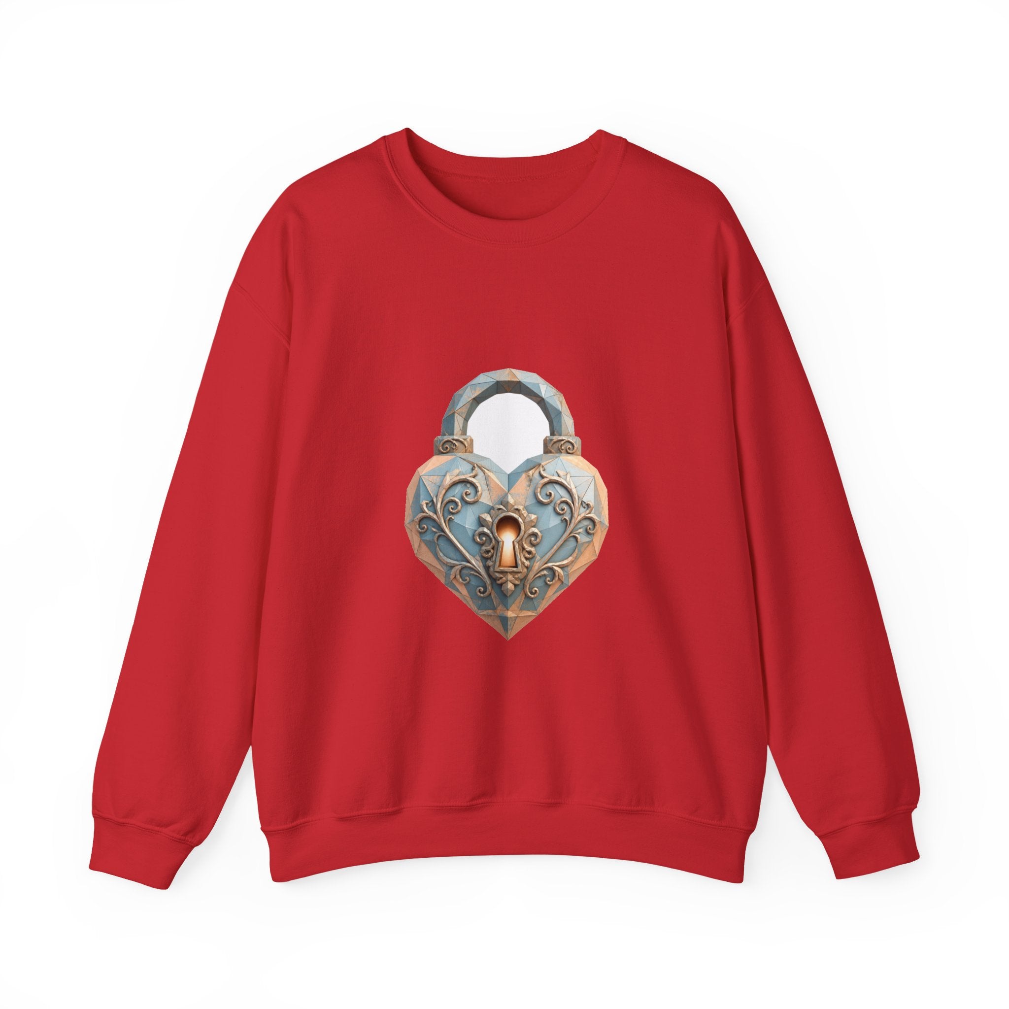 Matching Couple Sweatshirt - Key & Lock Matching Couple Crewneck Sweatshirt Geometric Art His Hers Couple Gift - Design B