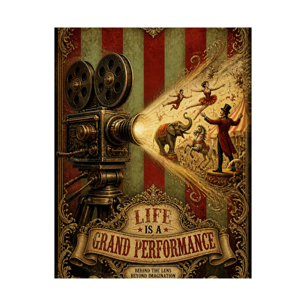 Film Camera Projector Show Wall Art Poster 18×24 Baroque Home Office Decor Maximalist Print