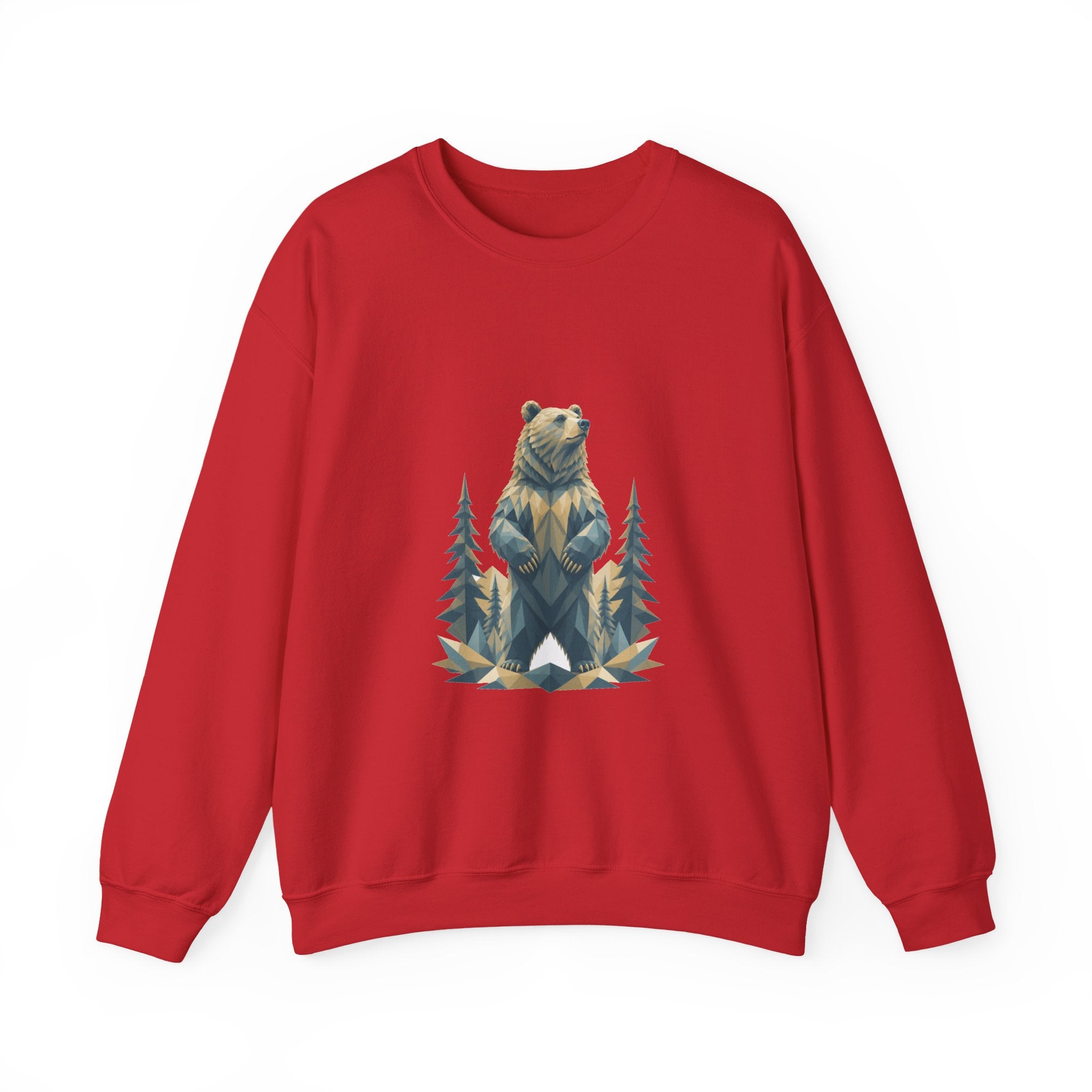 Matching Couple Sweatshirt - Bear & Deer Matching Couple Premium Fleece Sweatshirt Geometric Art His Hers Love Gift - Design A