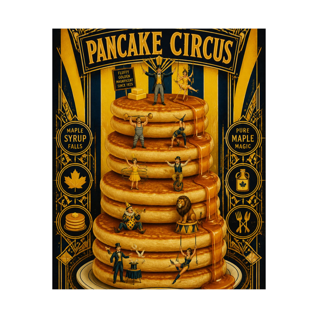 Pancake Stack Platform Wall Art Poster 24×36 Art Deco Bar Area Decor Maximalist Print