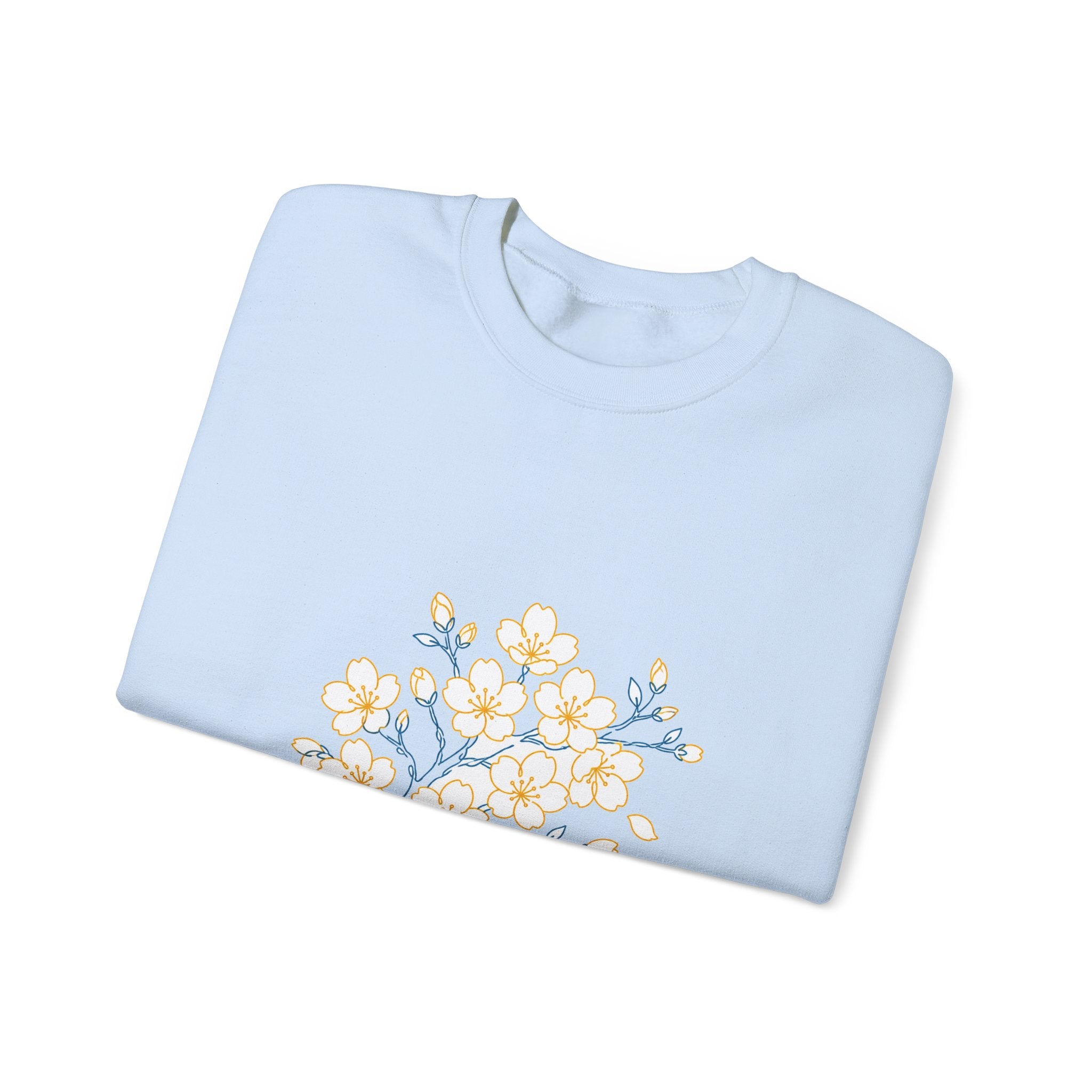 Matching Couple Sweatshirt - Cherry Blossom & Maple Leaf Matching Couple Comfort Colors Crew Minimalist Art His Hers Christmas Gift - Design A