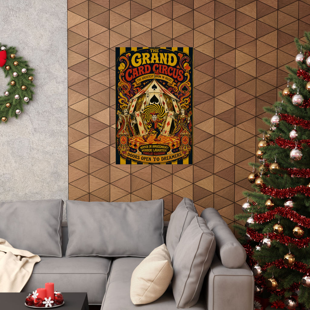 Playing Cards Tent Wall Art Poster 24×36 Psychedelic Dining Room Decor Maximalist Print