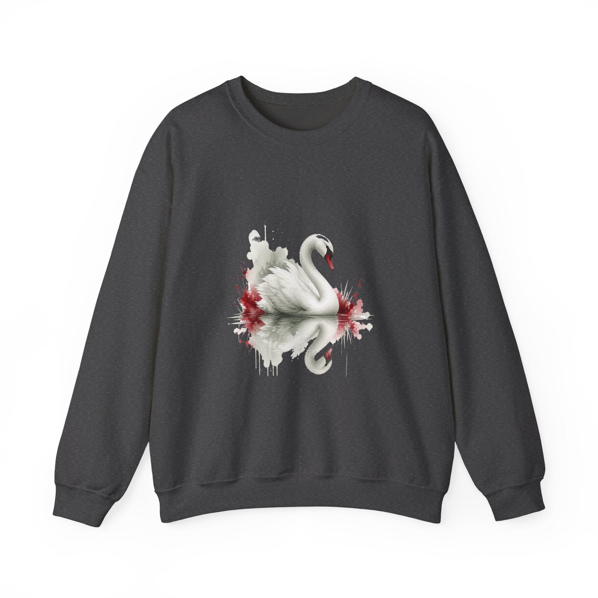 Matching Couple Sweatshirt - Raven & Swan Matching Couple Comfort Colors Crew Watercolor Art His Hers Birthday Gift - Design B