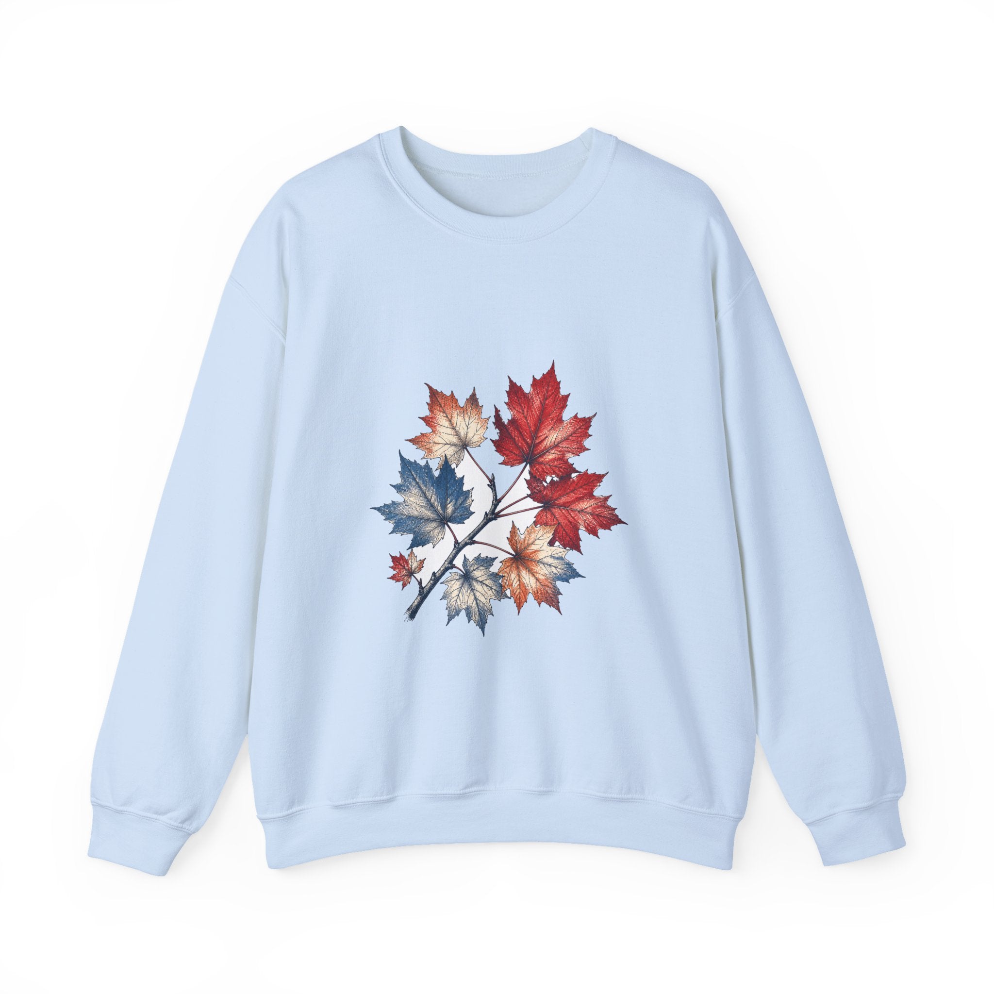 Matching Couple Sweatshirt - Cherry Blossom & Maple Leaf Matching Couple Crewneck Sweatshirt Hand-Drawn Art His Hers Best Friend Gift - Design B