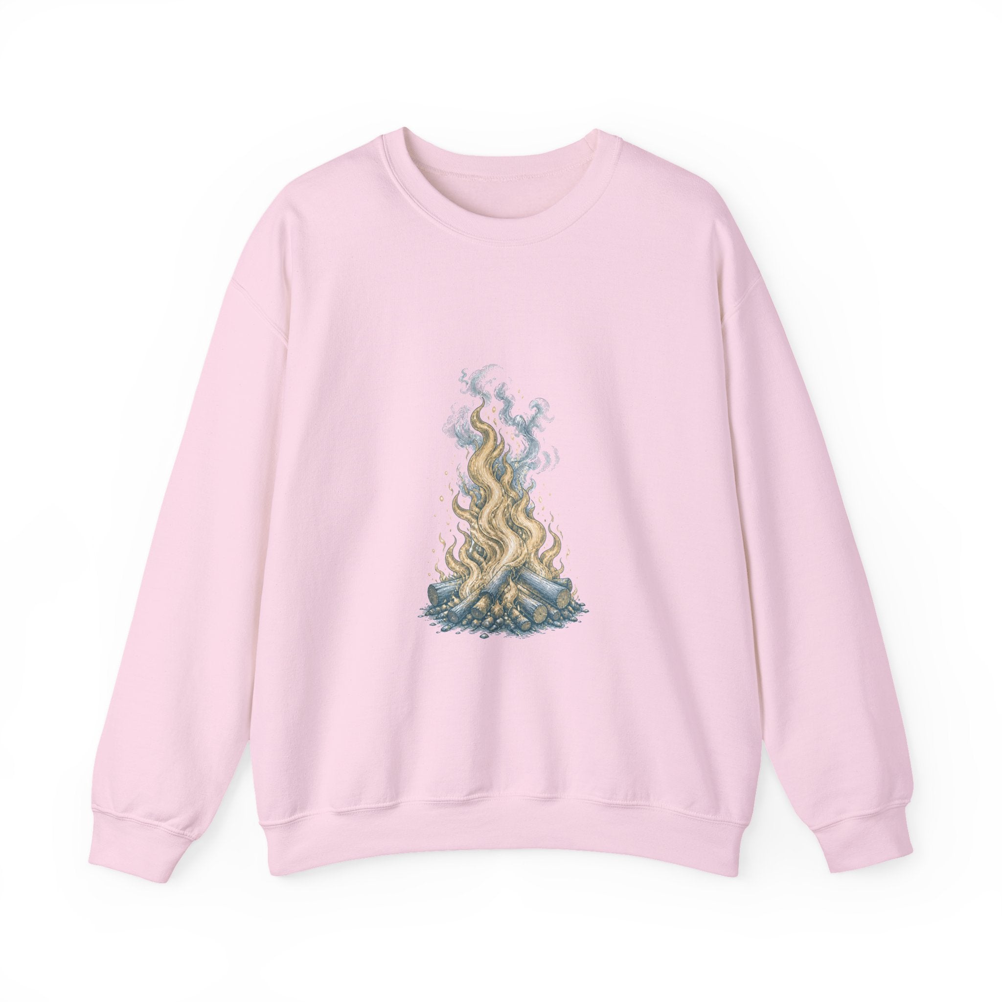 Matching Couple Sweatshirt - Wildfire & Waterfall Matching Couple Crewneck Sweatshirt Vintage Art His Hers Wedding Gift - Design A