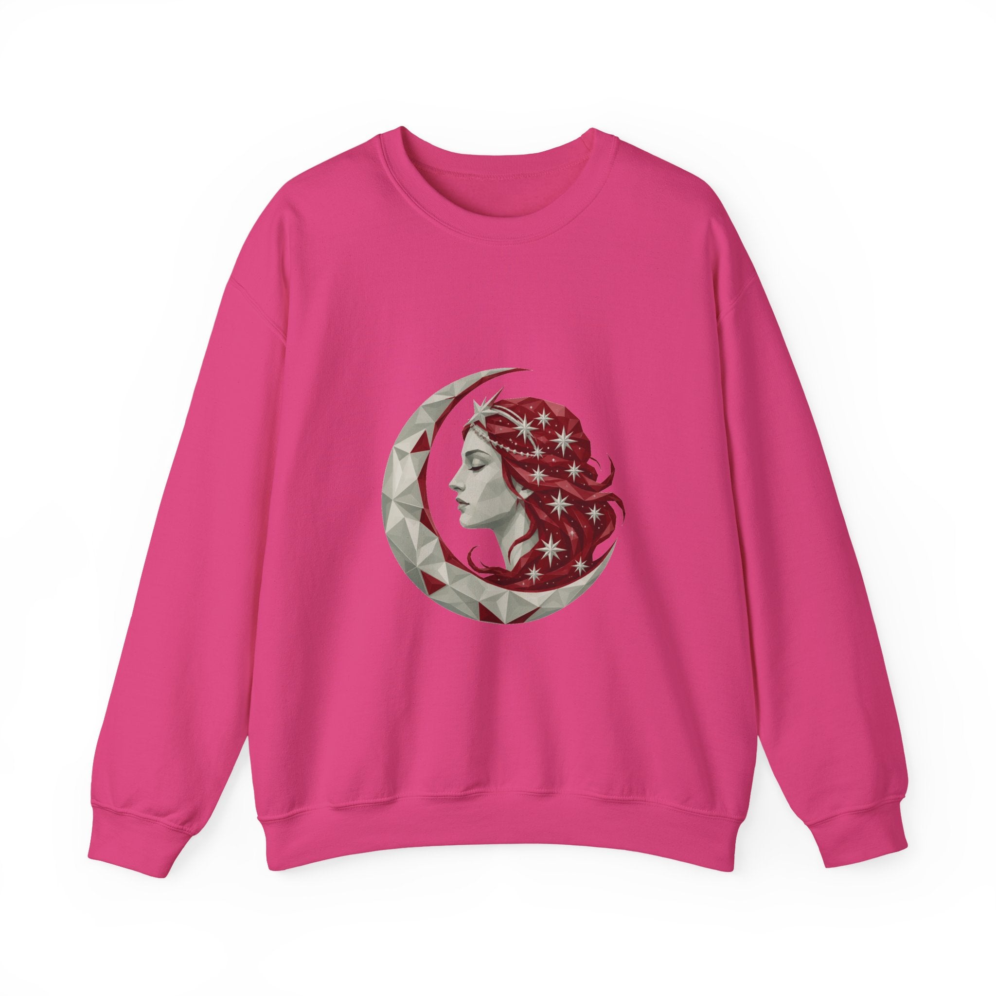 Matching Couple Sweatshirt - Helios & Selene Matching Couple Premium Fleece Sweatshirt Geometric Art His Hers Love Gift - Design B