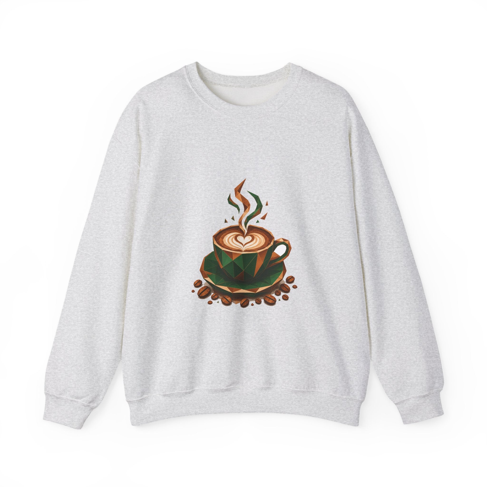Matching Couple Sweatshirt - Coffee & Tea Matching Couple Crewneck Sweatshirt Geometric Art His Hers Couple Gift - Design A
